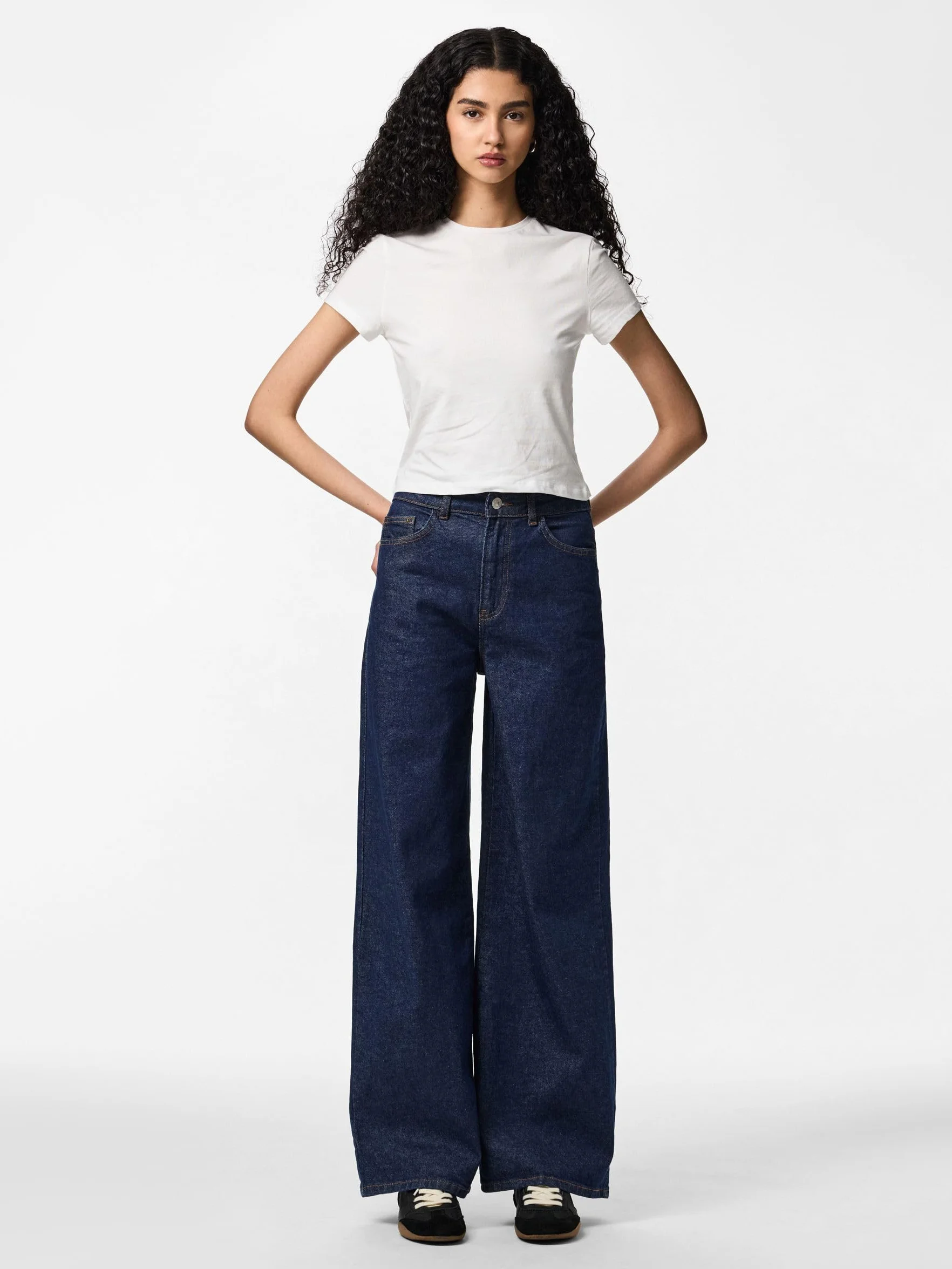 PIECES Pcselma Hw Wide Jeans Rinse Noos Bc - Szerokie dżinsy Kobiety