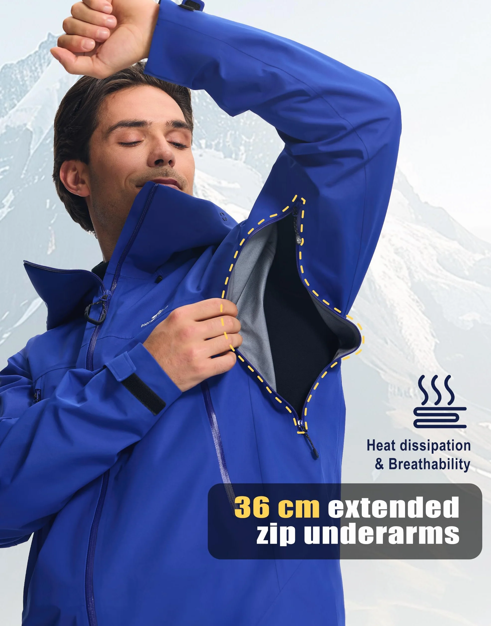 Pioneer Camp Męska kurtka przeciwdeszczowa, 3 l, wodoszczelna, oddychająca, outdoorowa, na wędrówki, trekking, wspinaczkę, jazdę na nartach