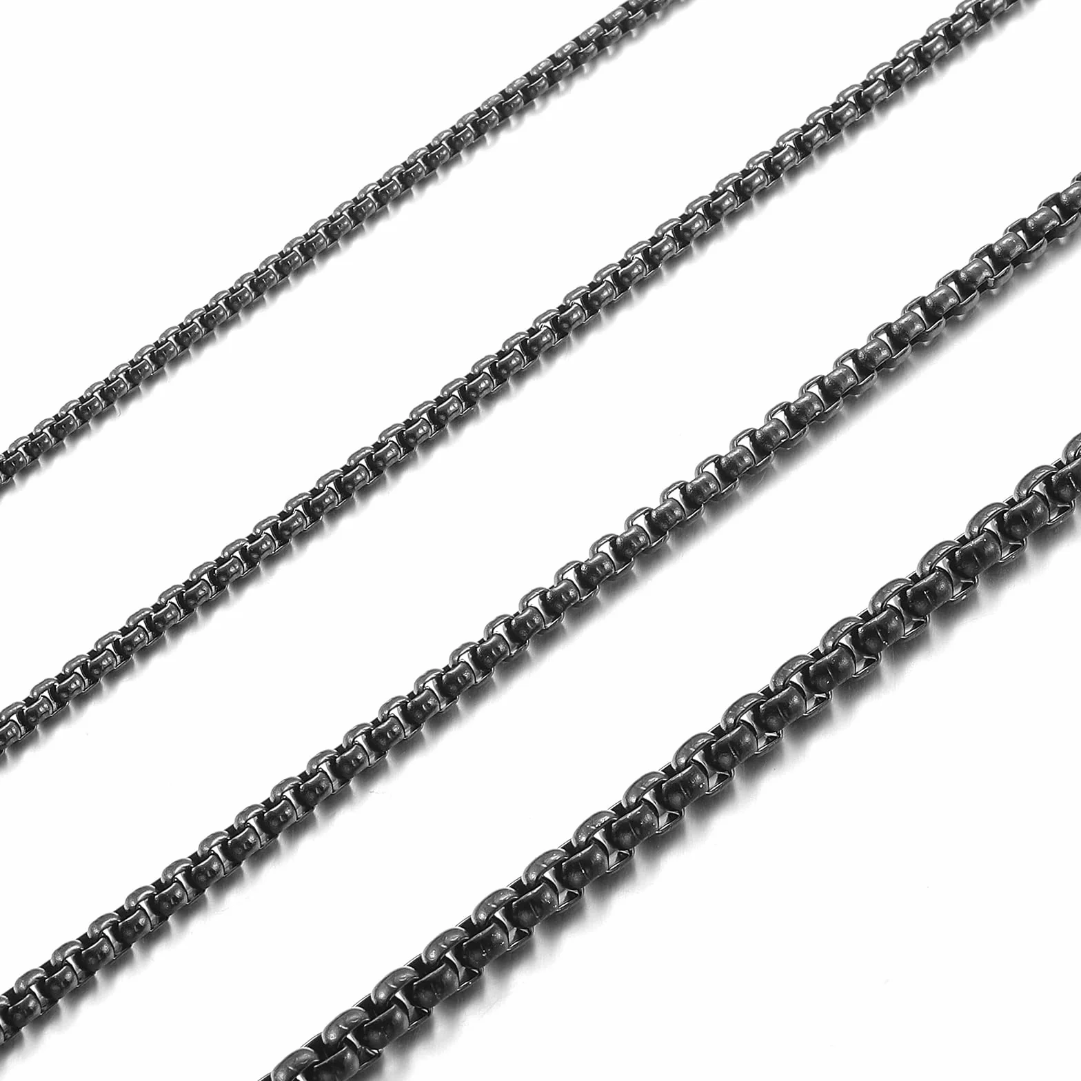 RWQIAN Naszyjnik męski ze stali nierdzewnej, srebrny/złoty/czarny, Venezia, łańcuszek damski, szerokość 2/2,5/3/4 mm, długość 45-70 cm