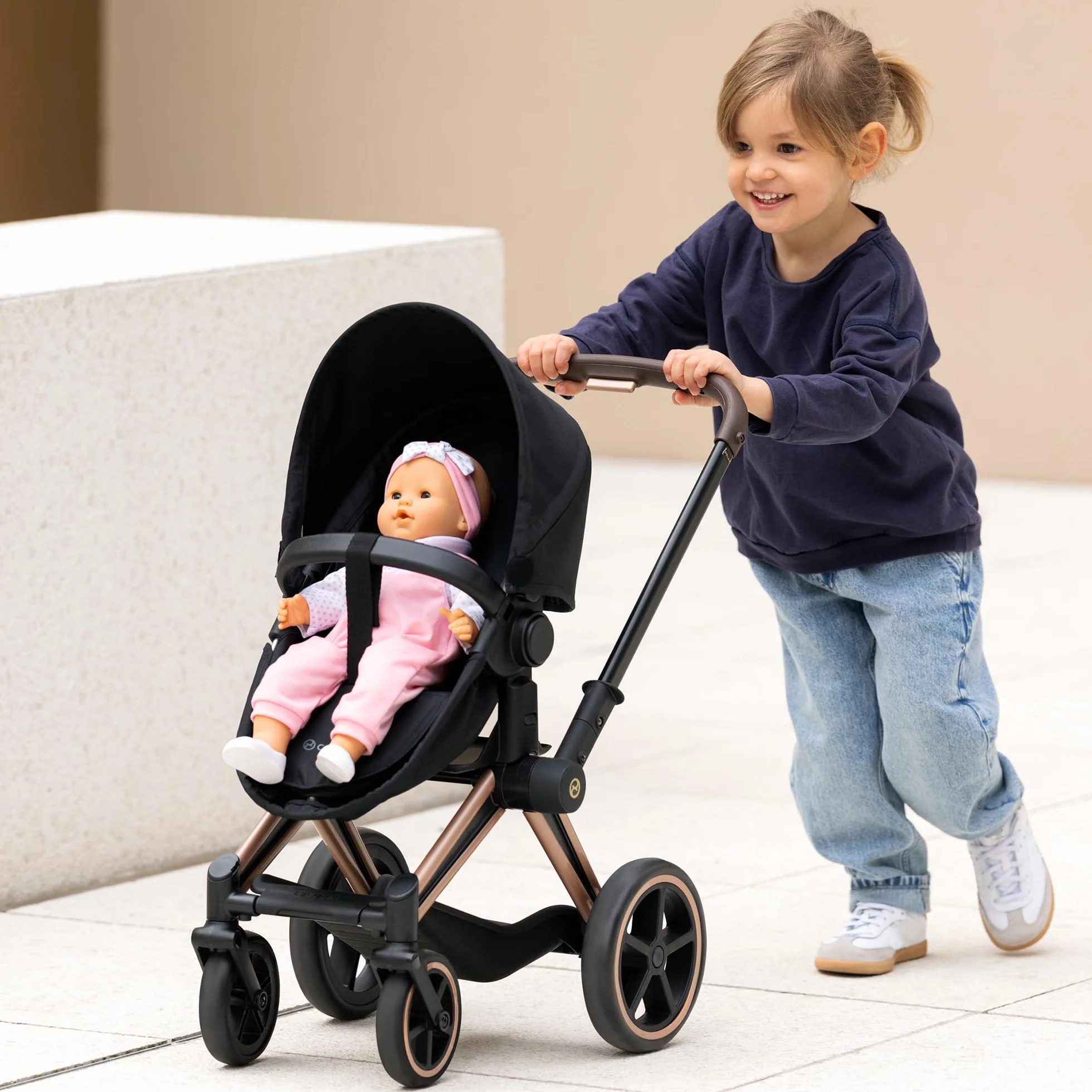 Corolle - Wózek dziecięcy Cybex Black, Akcesoria do Poupon 36 i 42 cm, od 3 lat, 9000142070