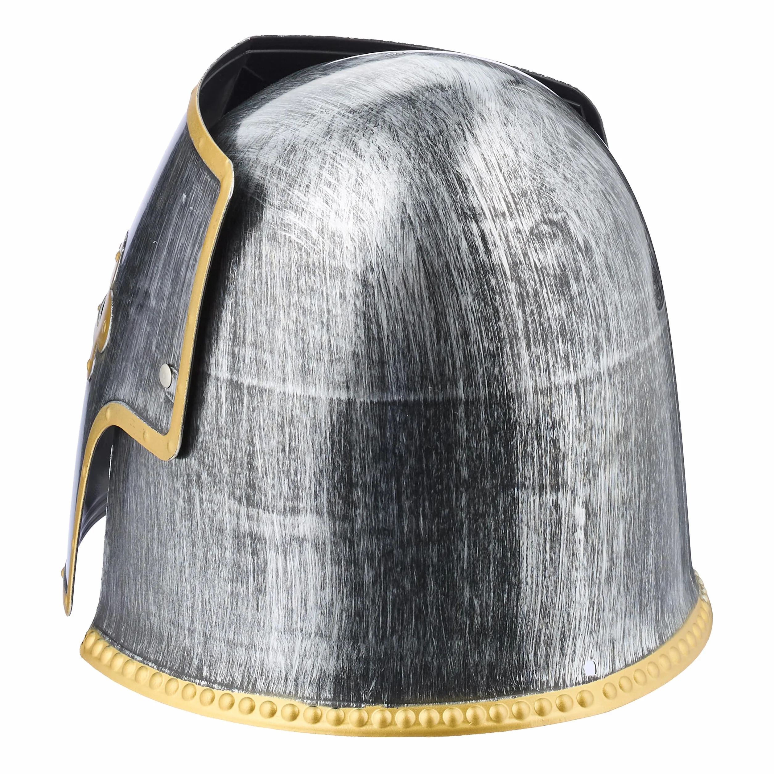Relaxdays Kask Ritter ze składanym wizjerem, na karnawał i karnawał, średniowieczny kask garnkowy, tworzywo sztuczne, srebrny/złoty