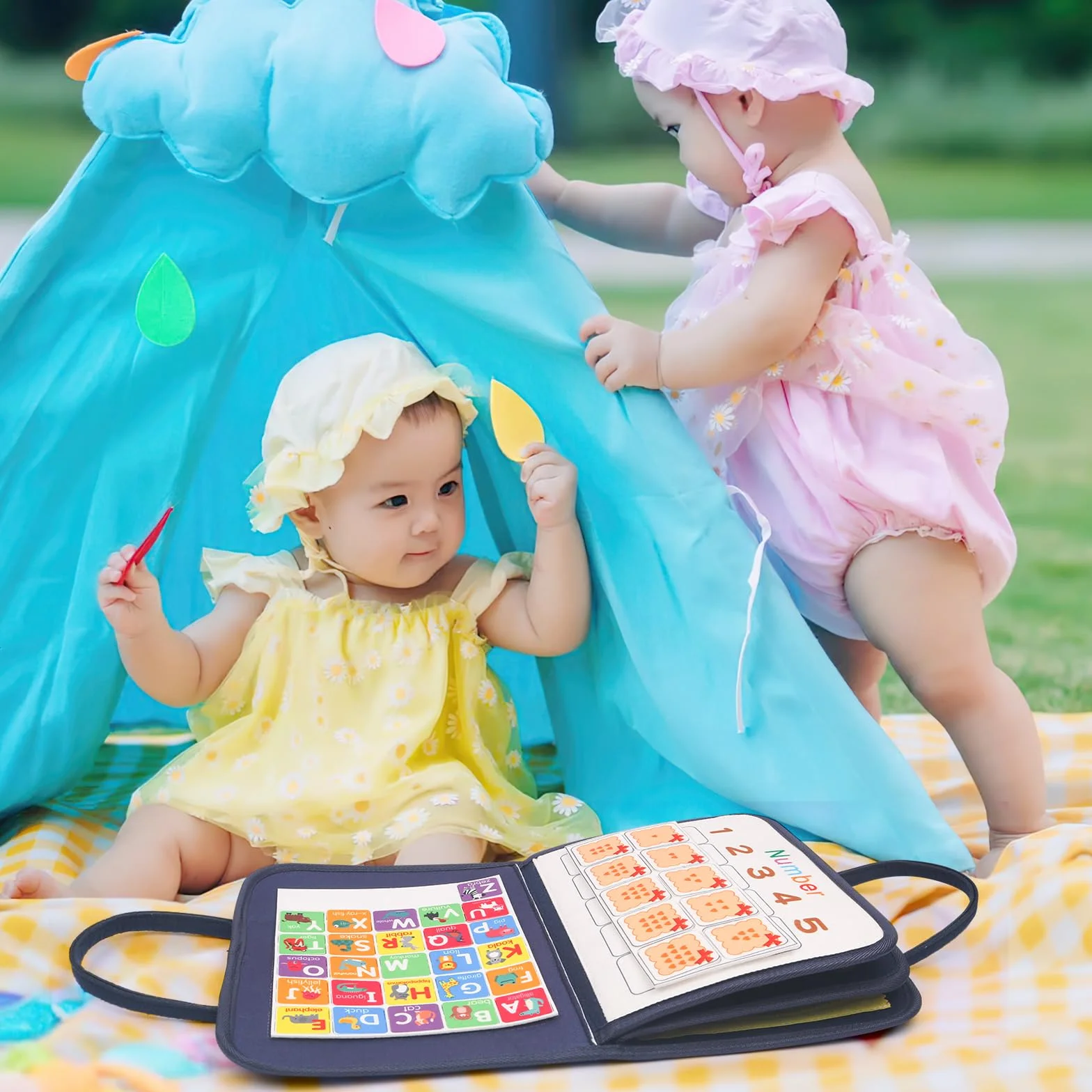 Withosent Busy Board dla małych dzieci, 4-warstwowa, przenośna deska do ćwiczeń Montessori, zabawka dla dzieci od 3 do 4 lat, dla dziewcząt, chłopców, do nauki podstawowej wiedzy