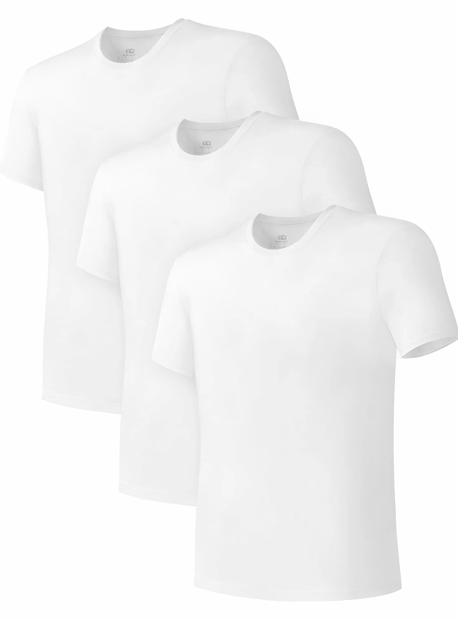 DAVID ARCHY Podkoszulek męski, oddychający, slim fit, miękki, z krótkim rękawem, koszulka basic, 3 lub 5 sztuk