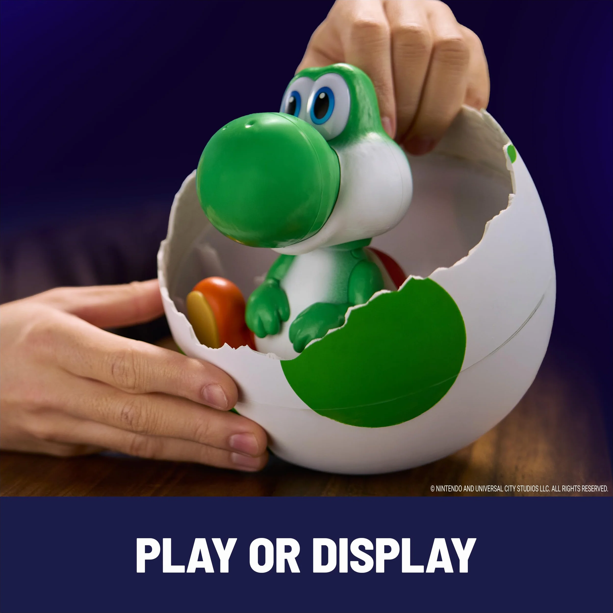 Hatchin' Yoshi from The Super Mario Galaxy Movie, interactive Yoshi Egg Action Figure with Sounds, Ages 4 & Up, Batteries included