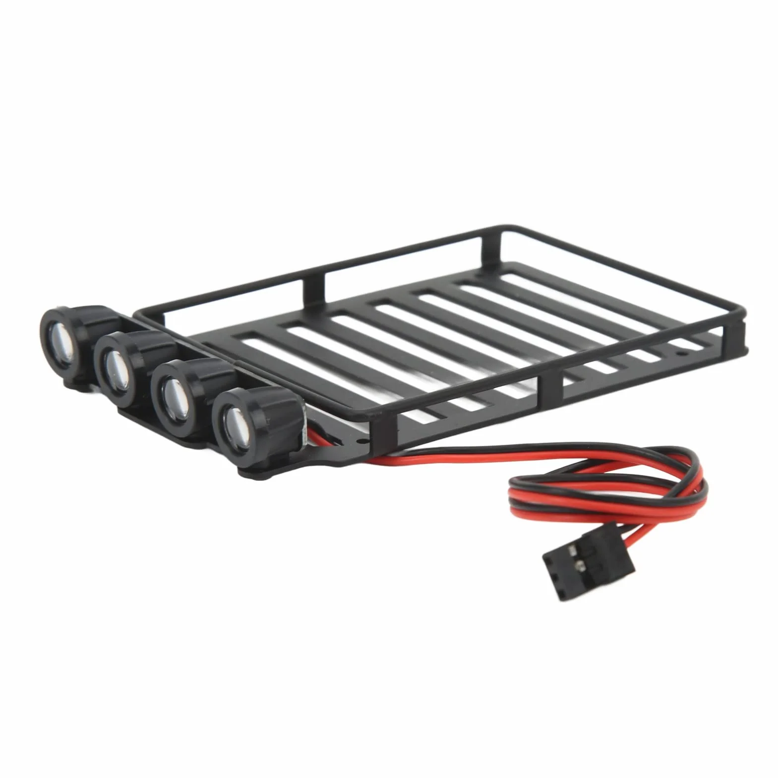 Dilwe Bagażnik Dachowy RC, ze światłem LED do Gąsienicy Axial SCX24 1 24 RC, Trwały Plastikowy materiał żelazny, łatwa Instalacja Akcesorium do Symulacji (Okrągła Lampa)