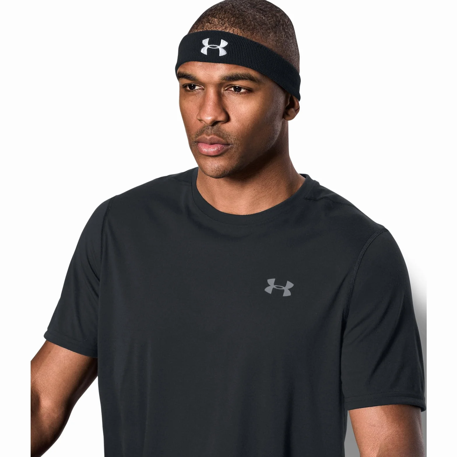 Under Armour Męski Performance 1276990 Opaska na Głowę, Czarny/Biały (Black/White (001))