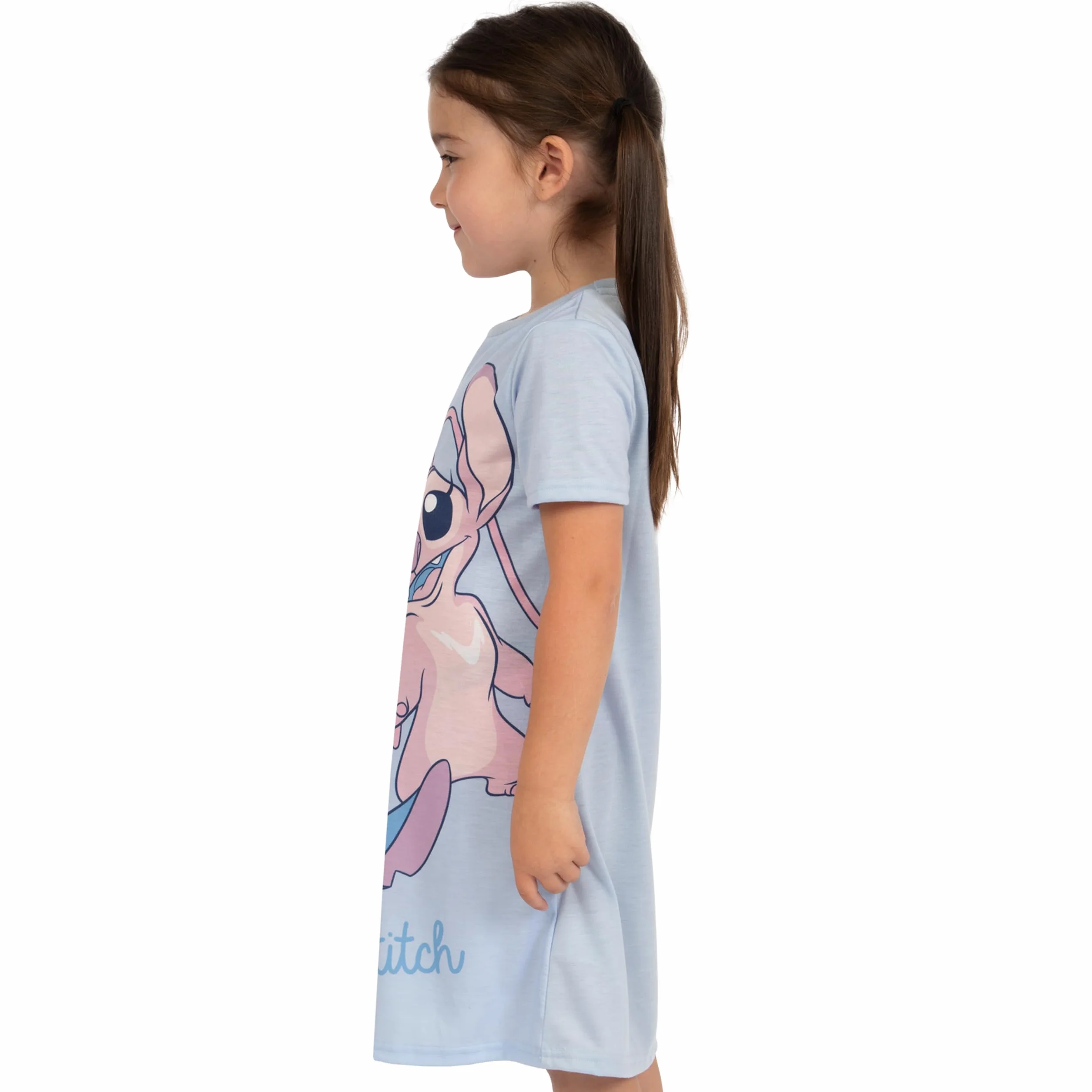 Disney Lilo i Stitch Koszula Nocna dla Dziewczynek | Angel i Stitch Koszula Nocna | Koszula Nocna z Krótkim Rękawem