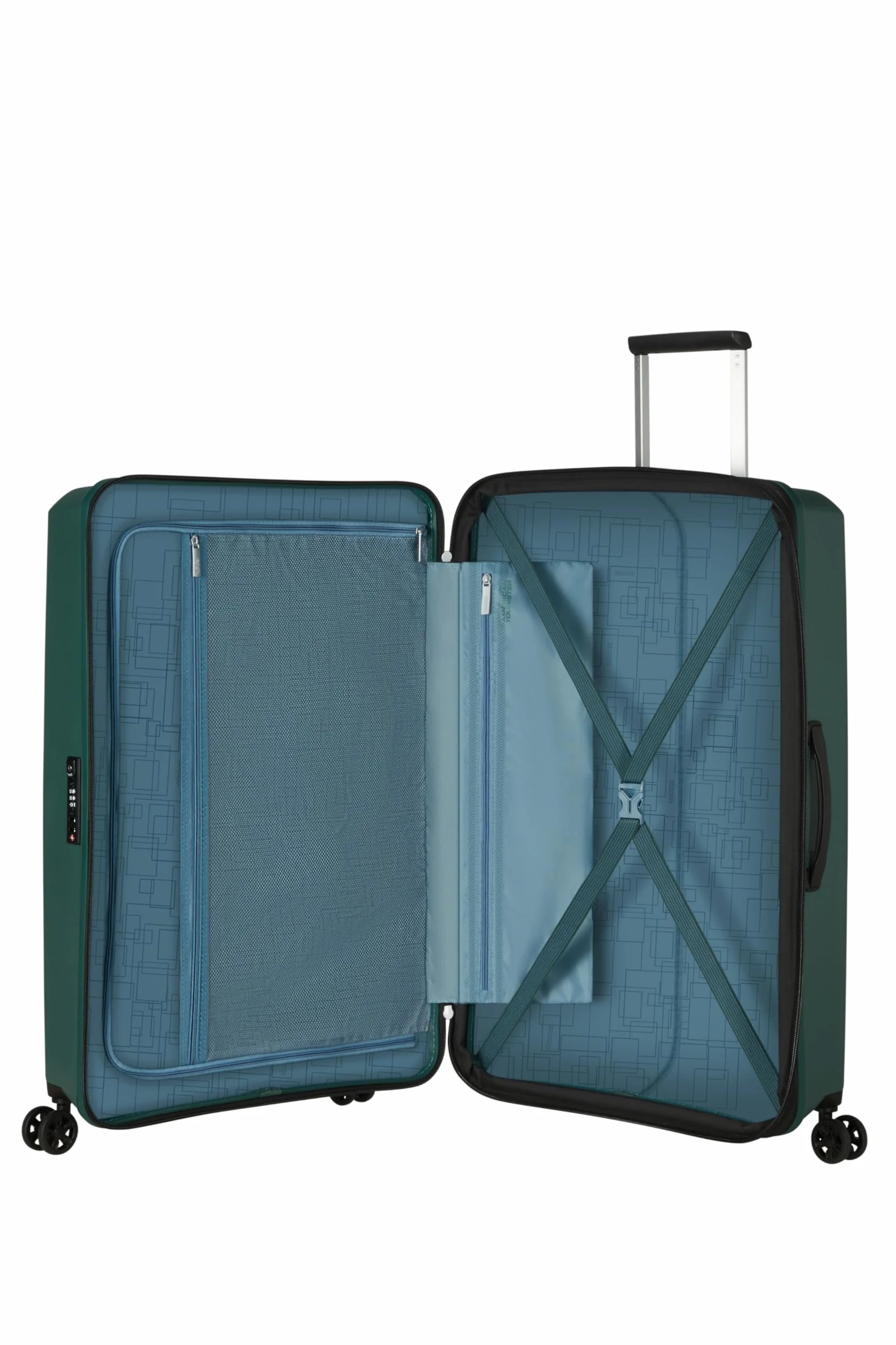 American Tourister Aerostep - Spinner L, pokrowiec z możliwością rozbudowy, 77 cm, 101,5/109 L, zielony (Dark Forest)
