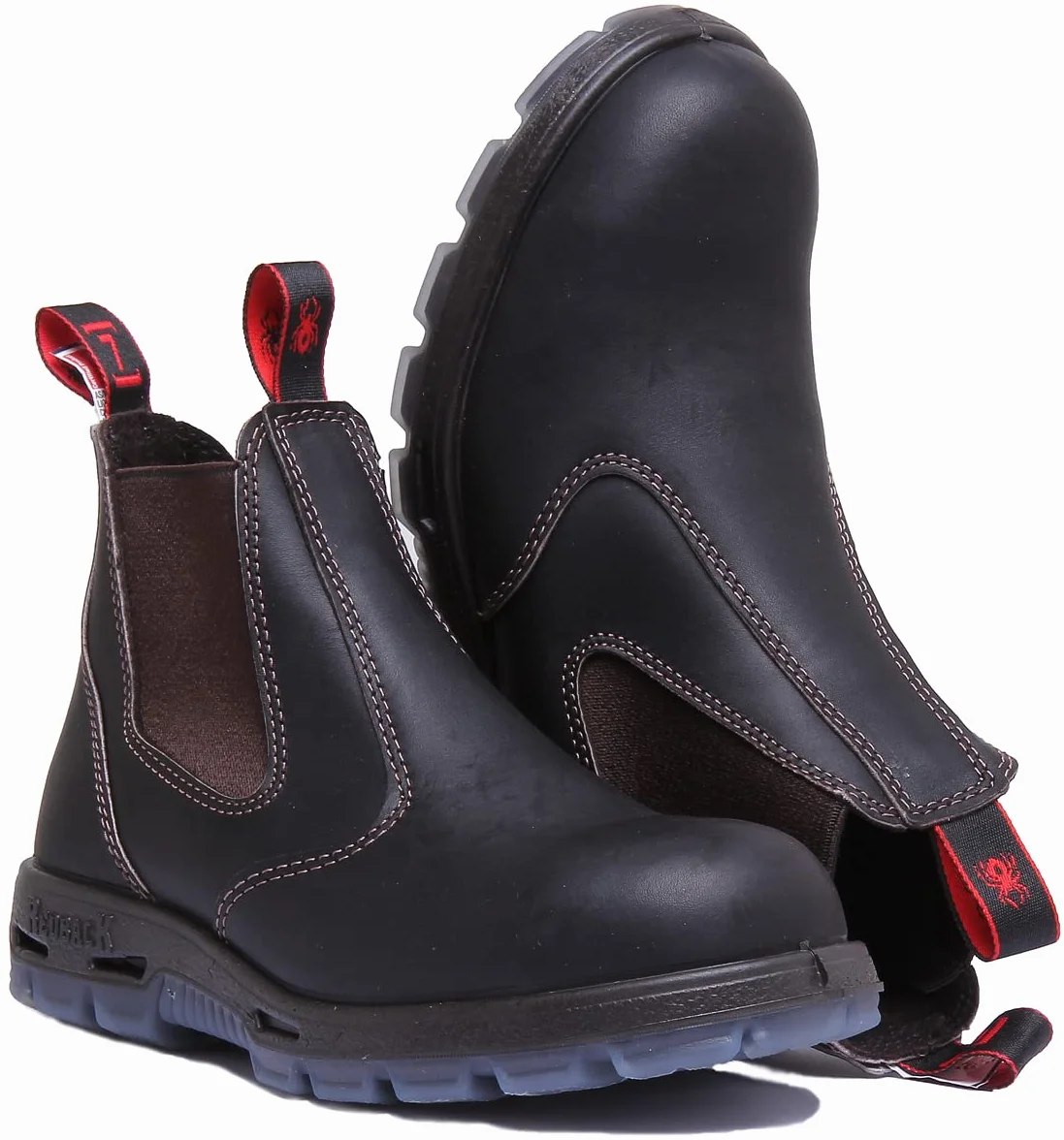 Redback USBBK buty Chelsea czarne ze stalowym noskiem