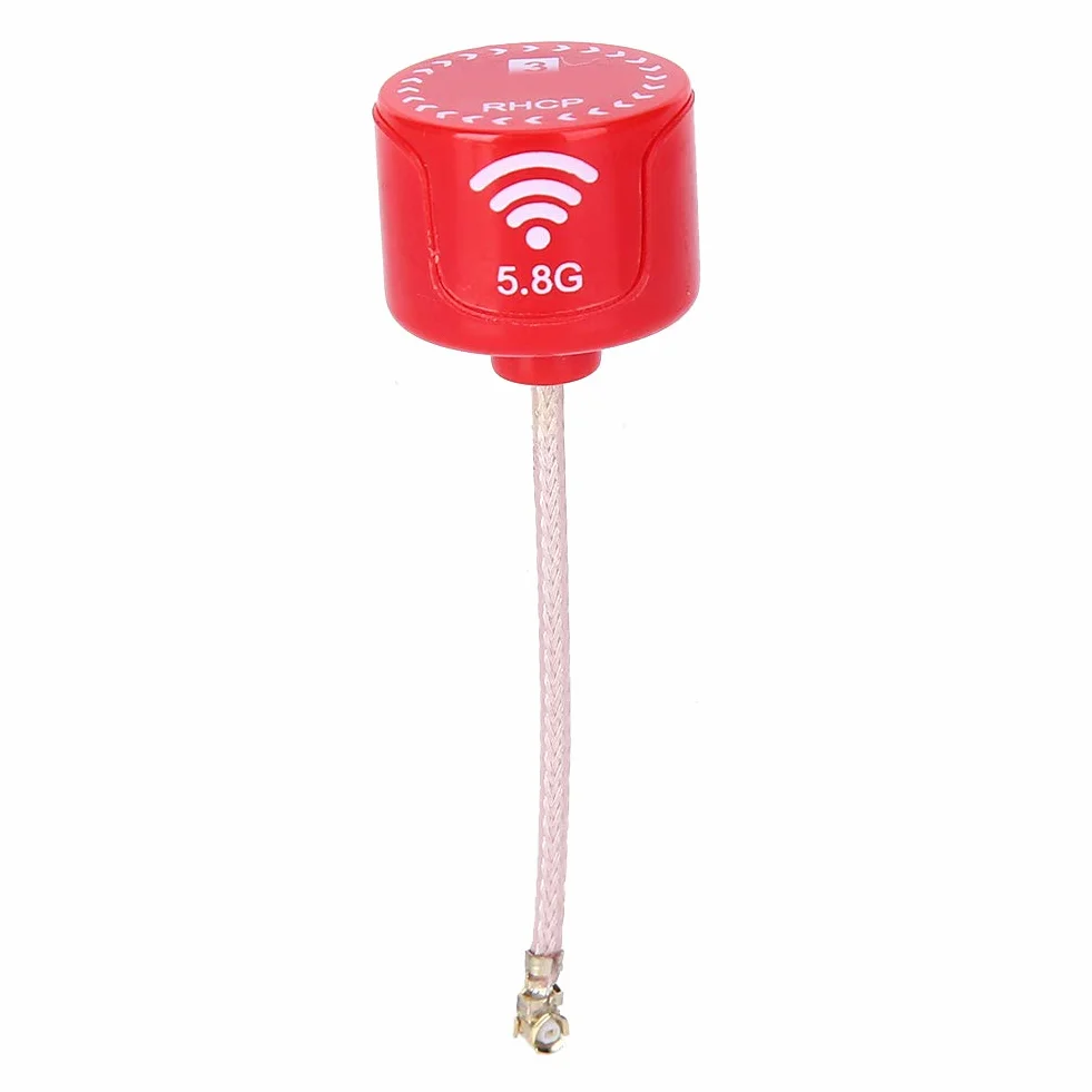Antena VGEBY 5,8 GHz, 5,8 GHz 3 dBi RHCP o wysokim wzmocnieniu, spolaryzowana kołowo, pasuje do FPV Racing Drone RC Części Akcesoria Czerwony (UFL)