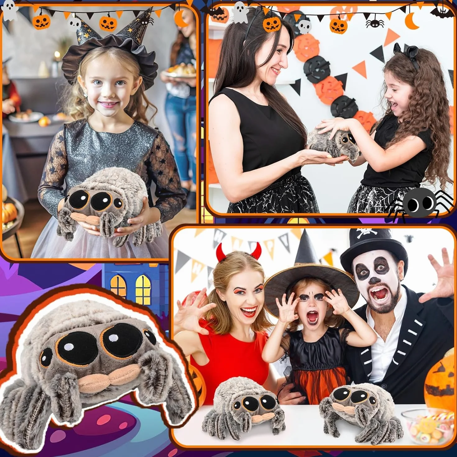 Pluszowa Zabawka Pająk – 8,2-Calowy Miękki I Realistyczny Wypchany Pająk Z Dużymi Oczami, Słodka Symulacja Zwierzęcia Na Halloween, Dla Dzieci I Dorosłych Na Halloween, Boże Narodzenie I Urodziny