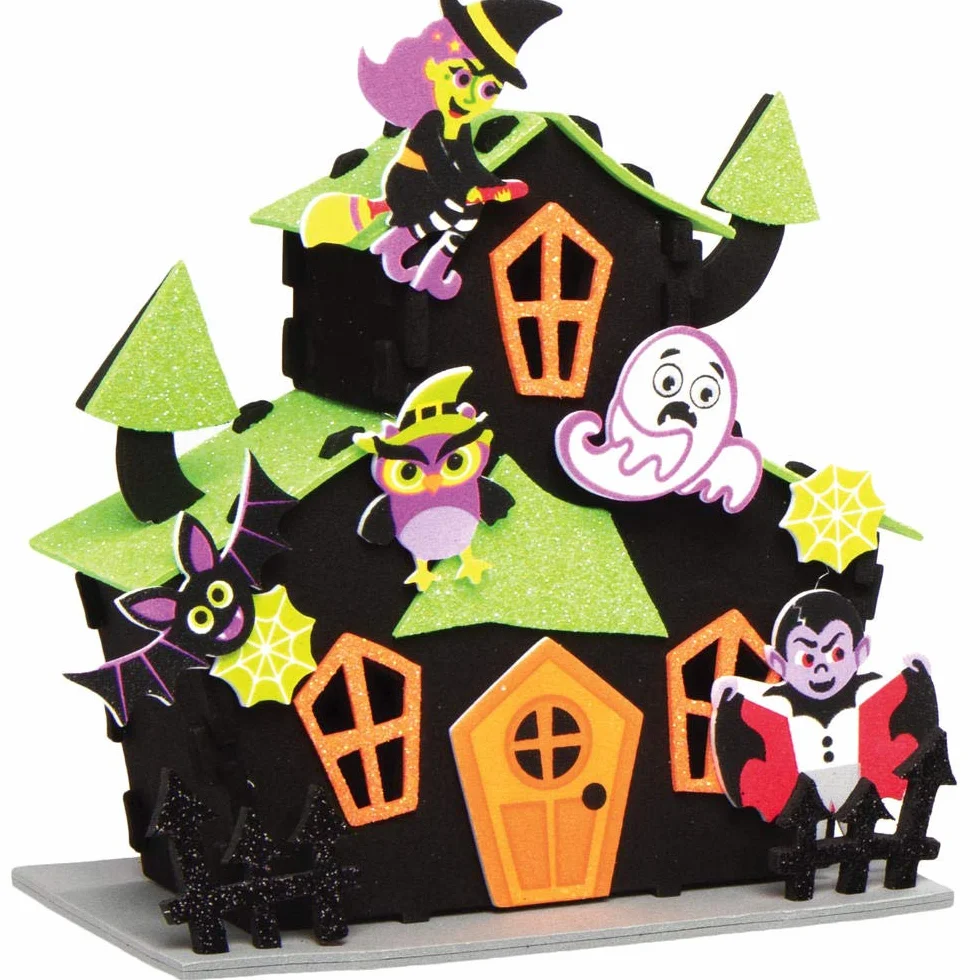 Baker Ross AX257 Halloween nawiedzony dom zestawy - zestaw 2 szt., do dekoracji na Halloween, sztuki i rzemiosła, prezentów i zajęć imprezowych