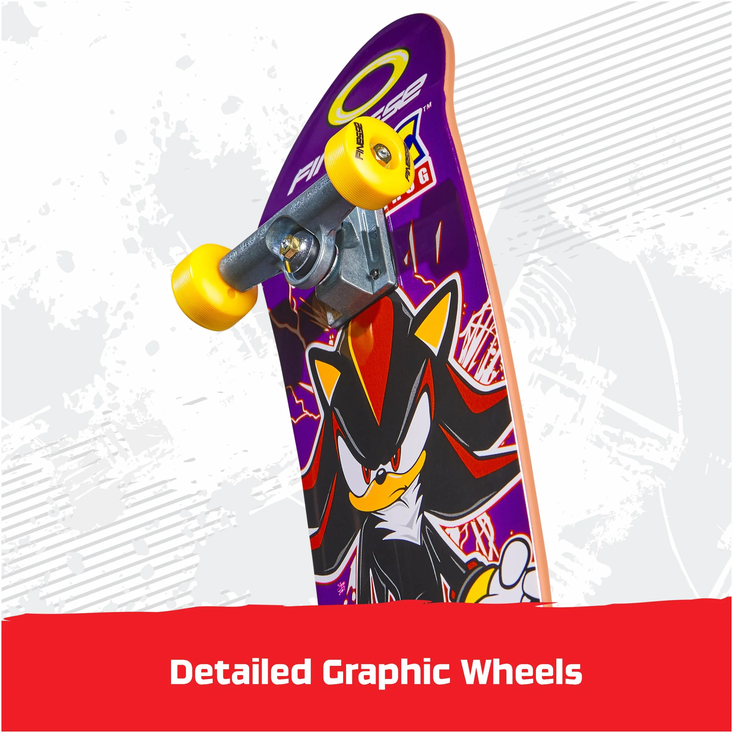 Tech Deck - Skate na palcach - 1 ręczna deska Sonic Finesse Teck Deck - Deska Sonic Finesse w formacie kolekcjonerskim 27 cm - Jazda na deskorolce rękami lub ekspozycja - Mini skate - Zabawka dla