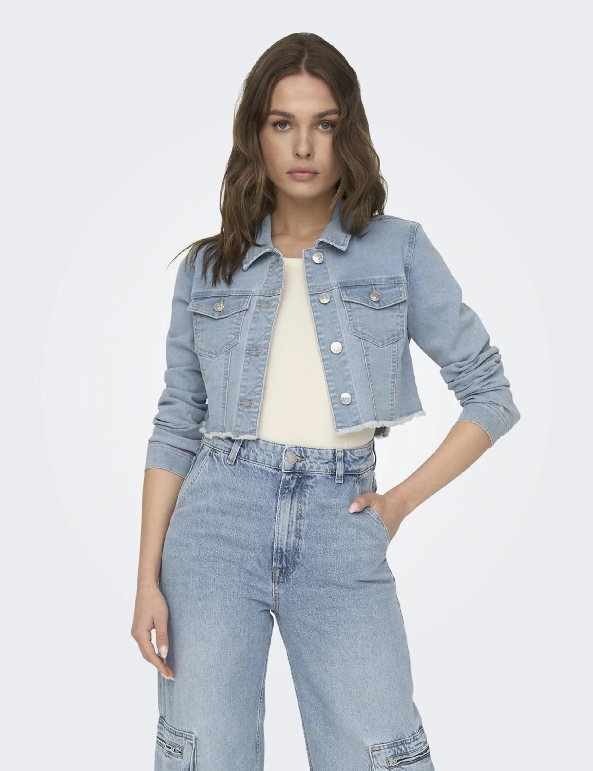 ONLY Kobieta Kurtka Jeansowa z D³ugim Rêkawem Ocieplana Kurtka z D¿insu Vintage z Elastanem ONLWONDER