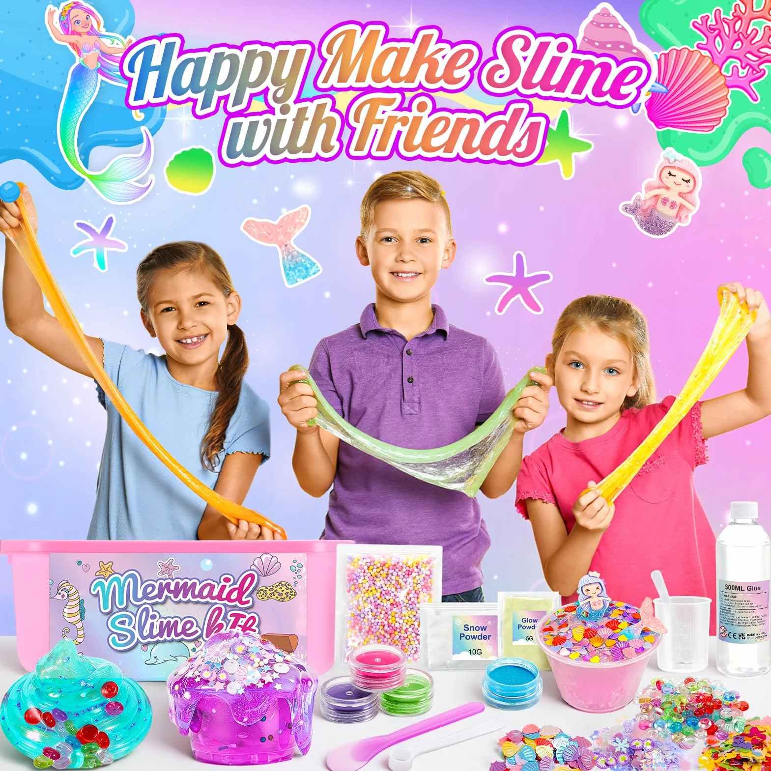 iKidiki Slime dla dzieci, prezent dla dziewczynki 6, 7, 8, 9, 10, 11, 12 lat, zestaw zabawkowy dla dziewczynki 6-12 lat, ręczne ćwiczenia, prezent dla dzieci, prezent na Boże Narodzenie, urodziny