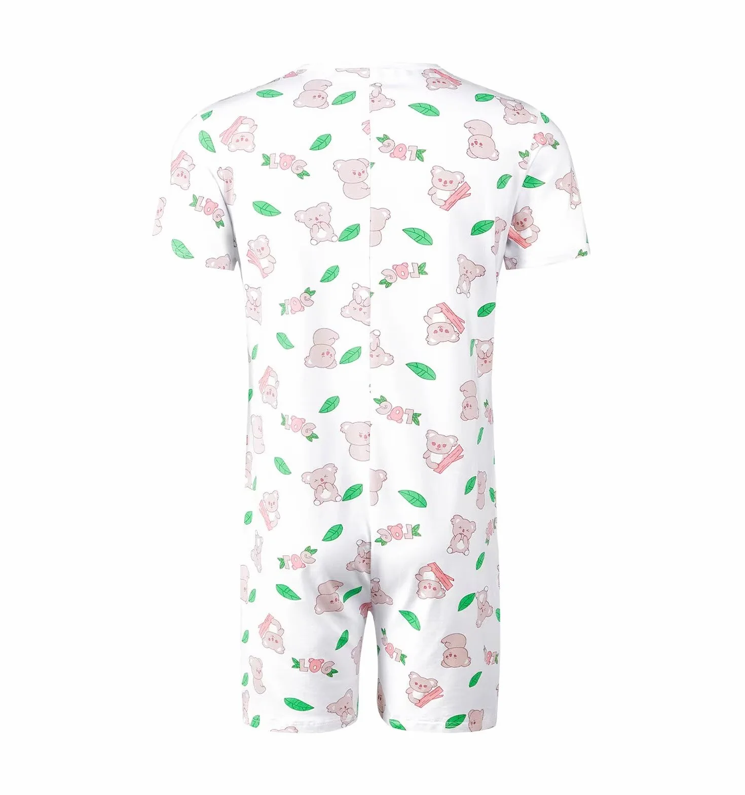 Landofgenie Onesie dla mężczyzn Jednoczęściowa Piżama Krótkie Rękawy Koala Pełny druk