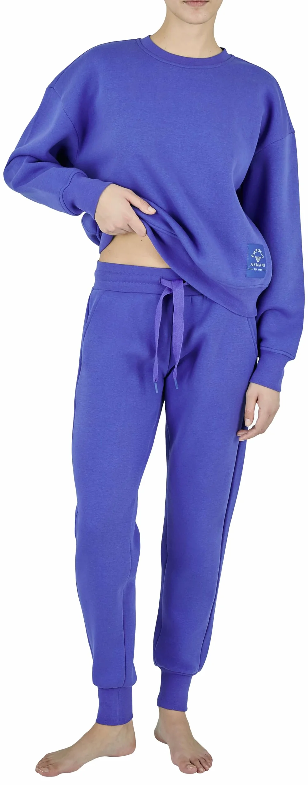 Emporio Armani Iconic Terry Loungewear Tracksuit, Fioletowy niebieski, XS