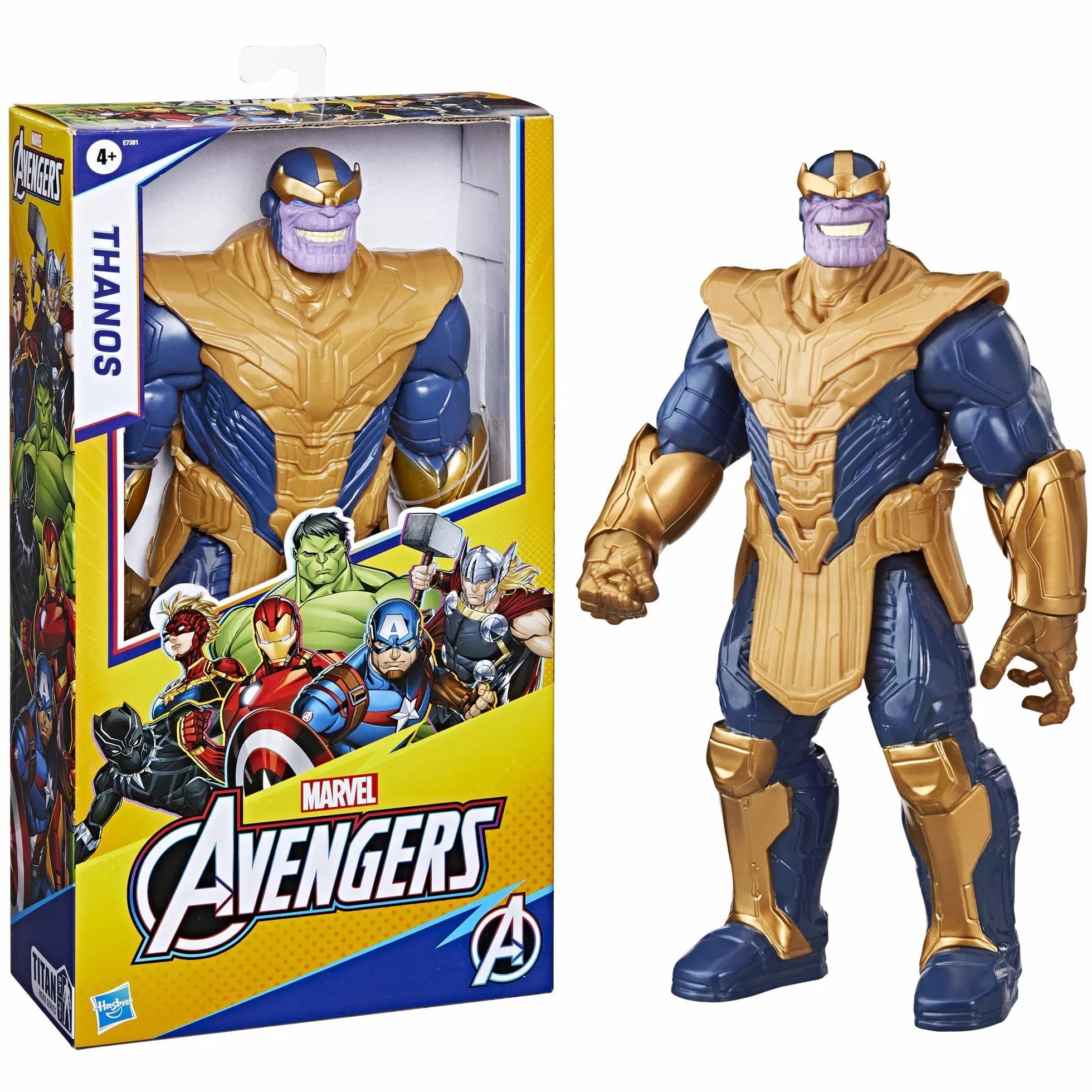 Figurka Thanosa klasy Deluxe z serii Marvel Avengers Titan Hero Blast Gear, zabawka w skali 30 cm, dla dzieci w wieku od 4 lat