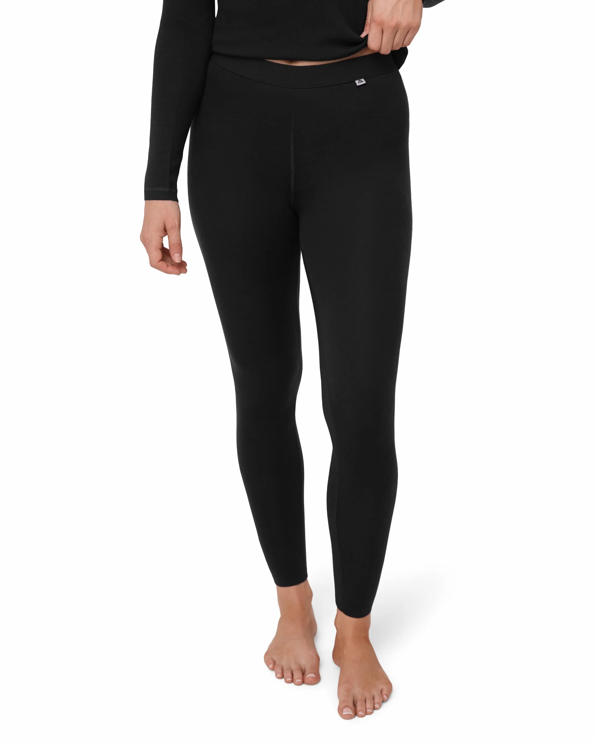 DANISH ENDURANCE Damskie Legginsy Termiczne z Wełny Merino, Damska Bielizna Termoaktywna, Damskie Legginsy Zimowe z Warstwą Bazową