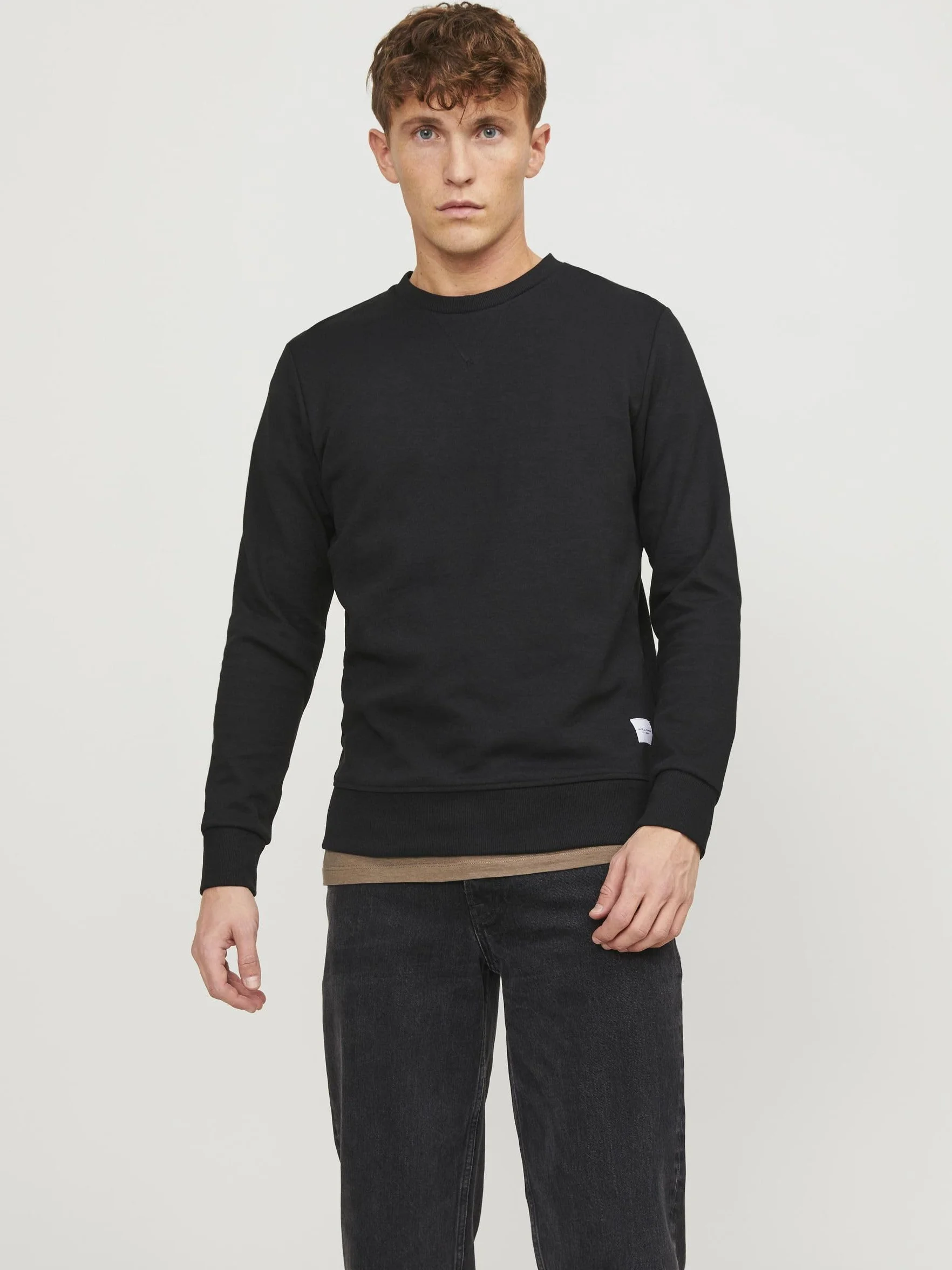 Mê¿czy¼ni JACK & JONES Podstawowy Sweter D³ugi Rêkaw Bluza O-neck Jednolity D¿emper JJEBASIC