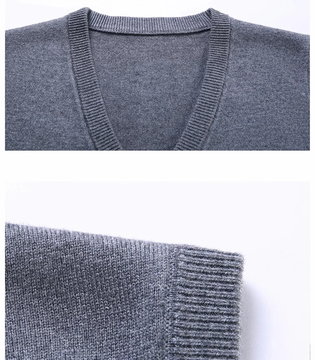 Haitpant Jesienno-zimowy dzianinowy męski pogrubiony sweter tank top codzienny płaszcz roboczy dzianinowy sweter tank topy
