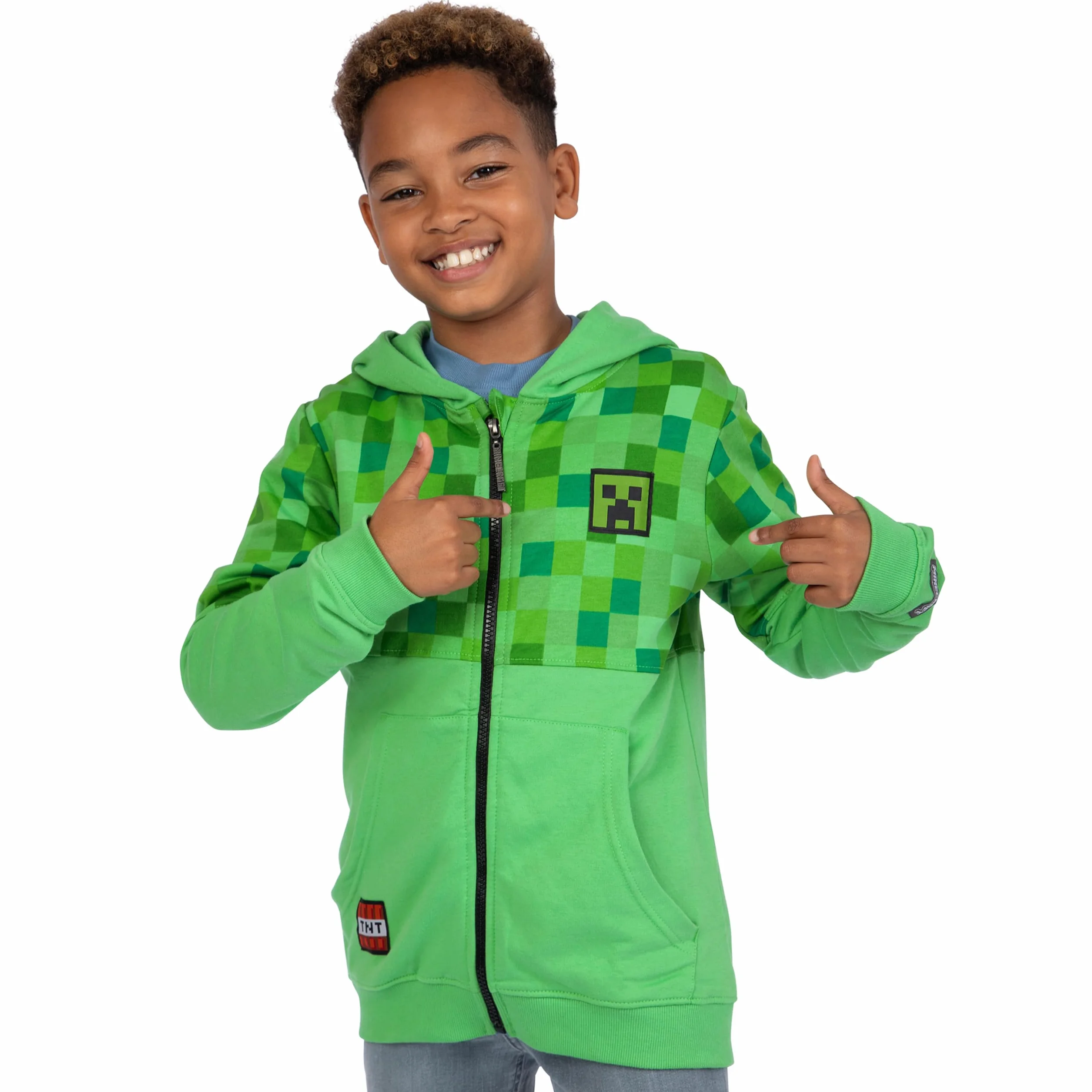 Minecraft Hoodie | Hoodie Gamingowy | Bluza z Zamkiem dla Chłopców | Bluzy dla Chłopców