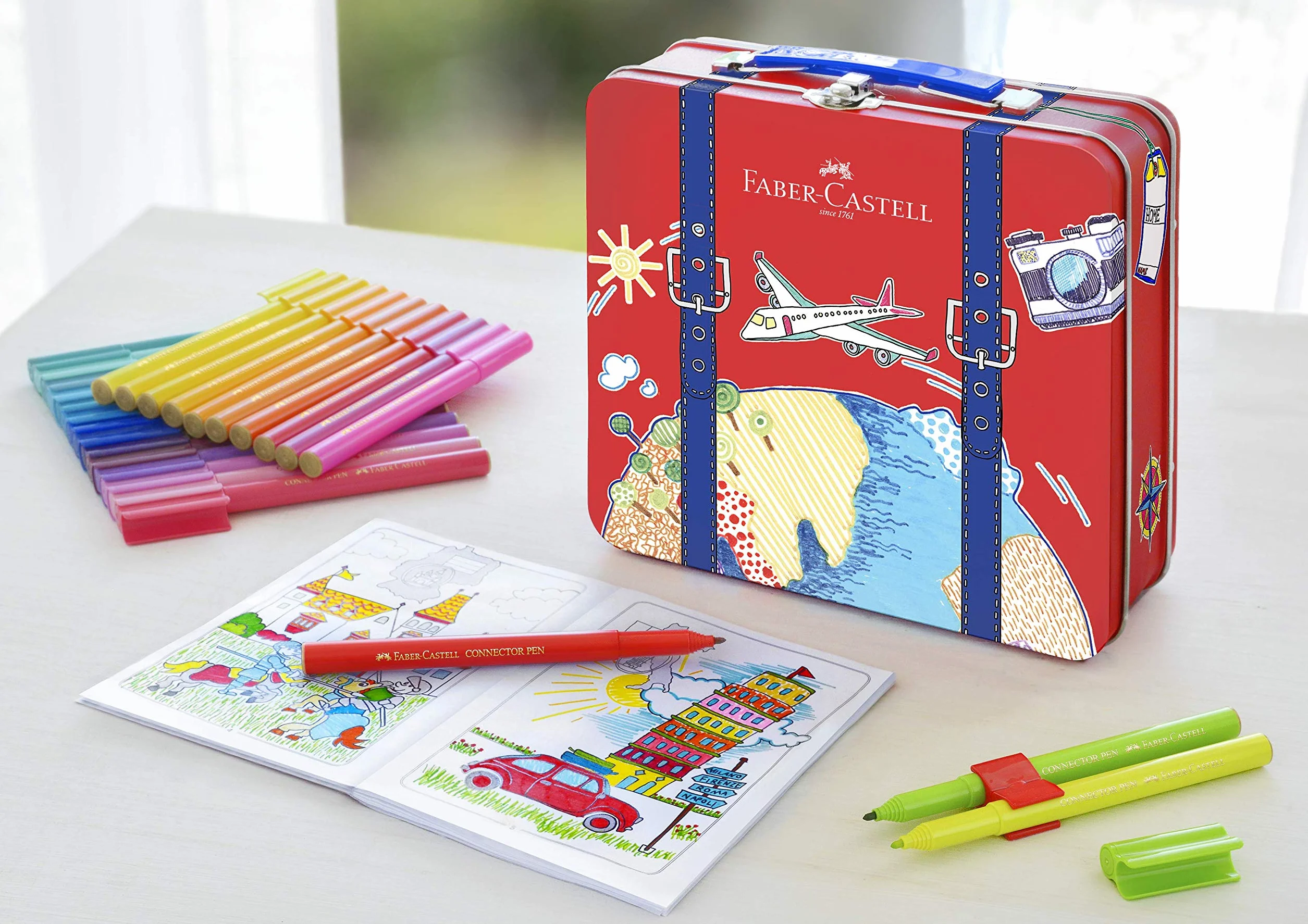 Faber-Castell 155535 Zestaw do Kolorowania, Wielokolorowy, 19.3 x 19 x 6.7 cm