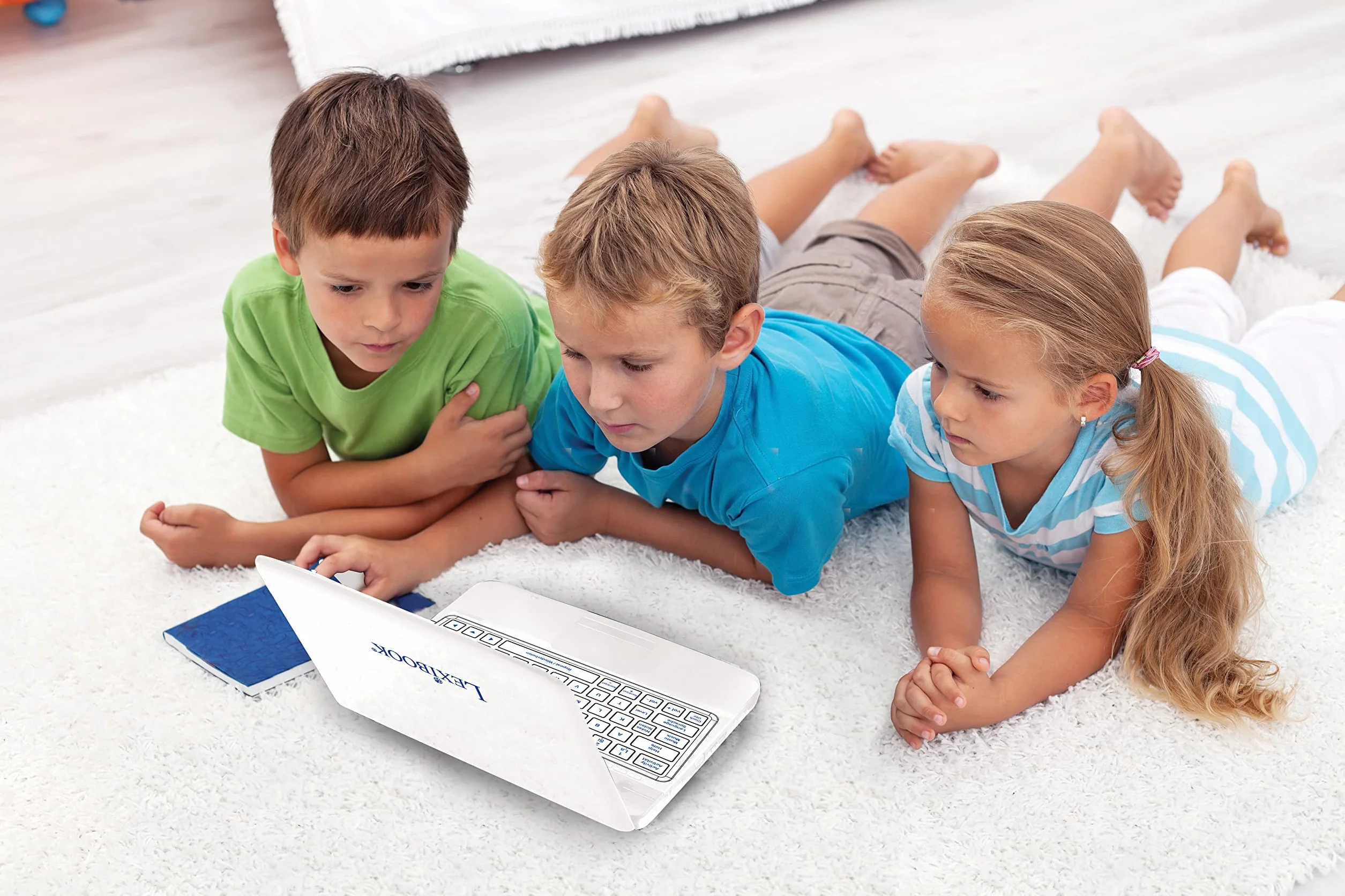 LEXIBOOK JC598i3 Dwujęzyczny Laptop Edukacyjny 124 Aktywności Niemiecki Angielski Niebieski Biały
