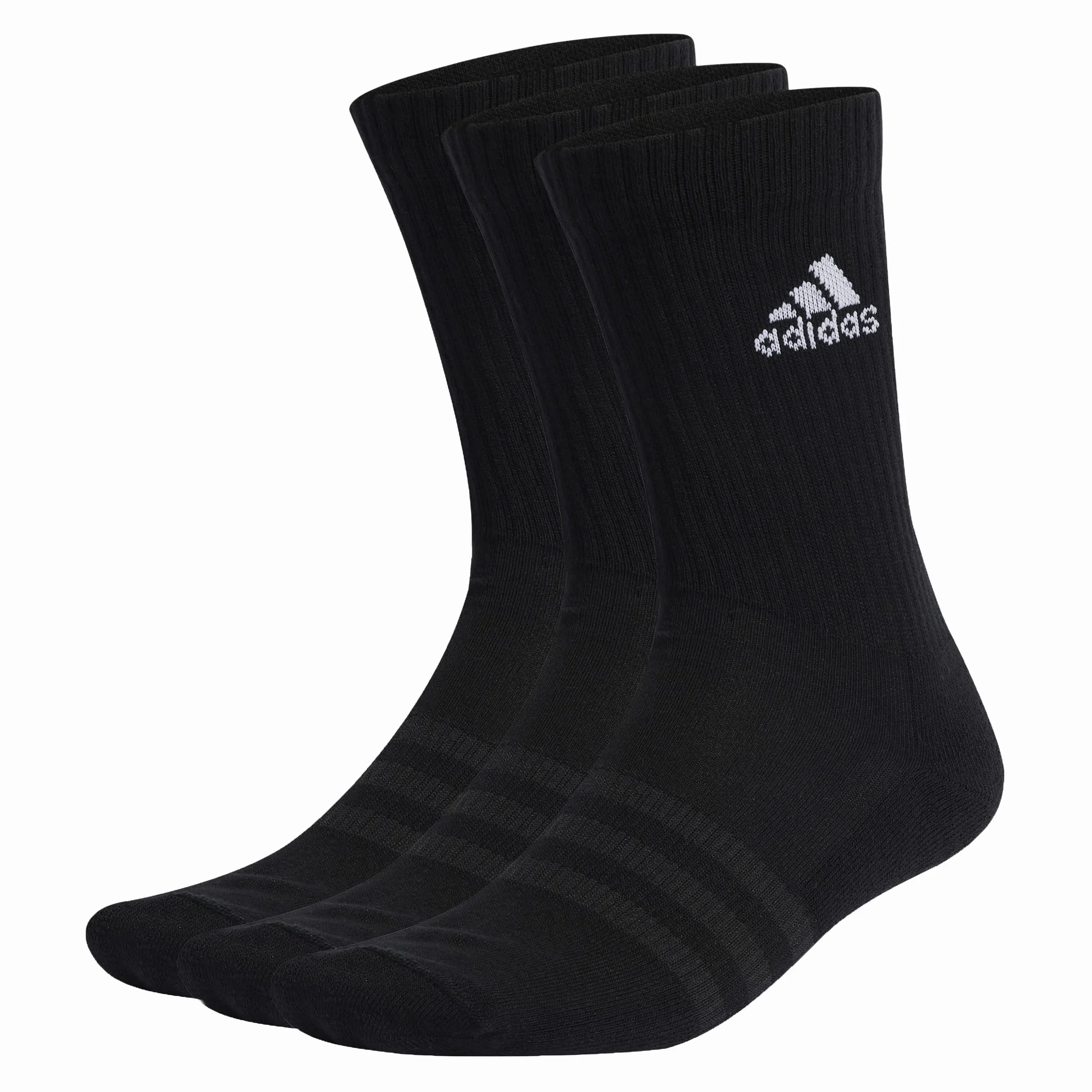 adidas Uniseks - dzieci Cushioned Crew Socks 3 Pairs, Black/White, 3-4 Years