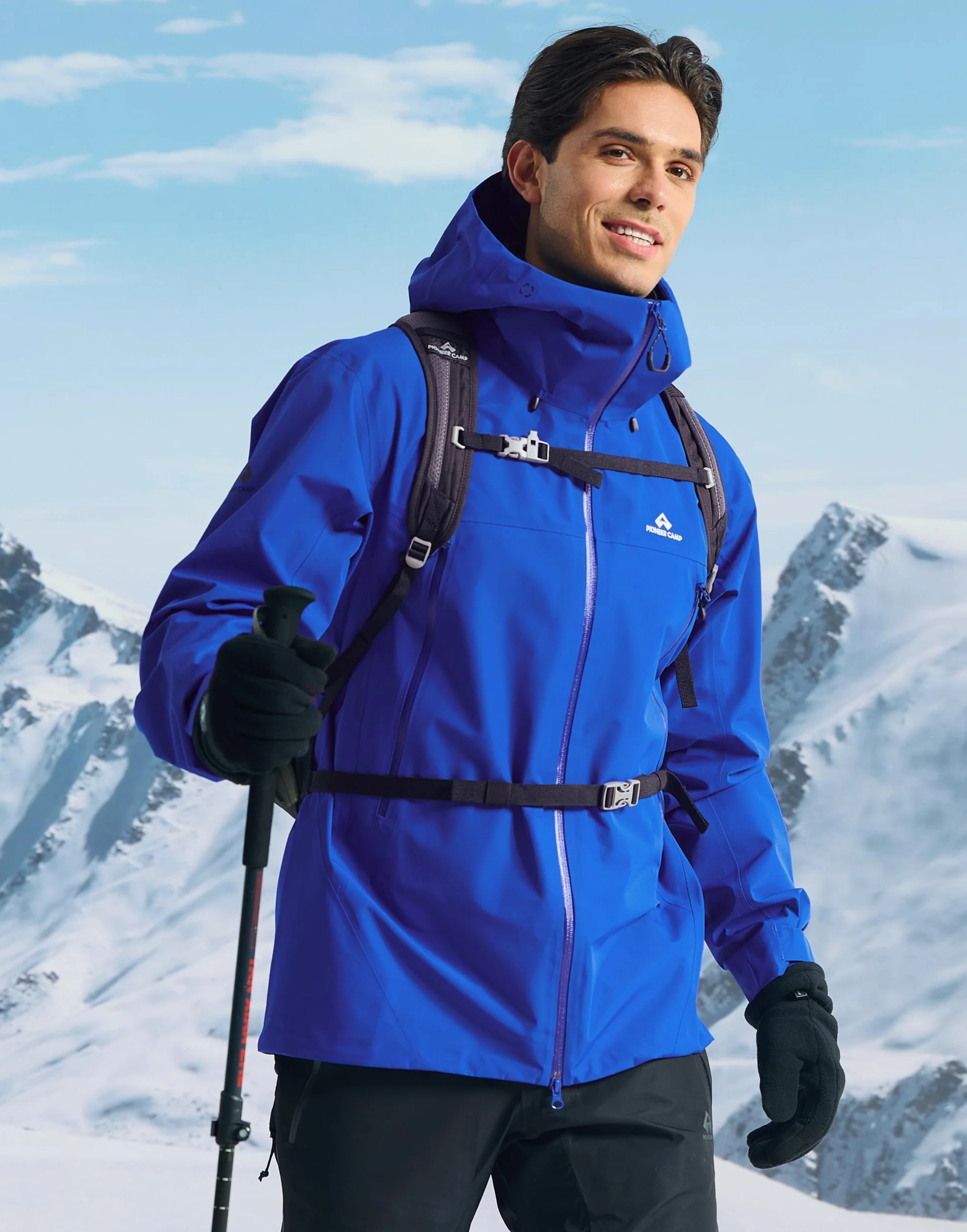 Pioneer Camp Męska kurtka przeciwdeszczowa, 3 l, wodoszczelna, oddychająca, outdoorowa, na wędrówki, trekking, wspinaczkę, jazdę na nartach