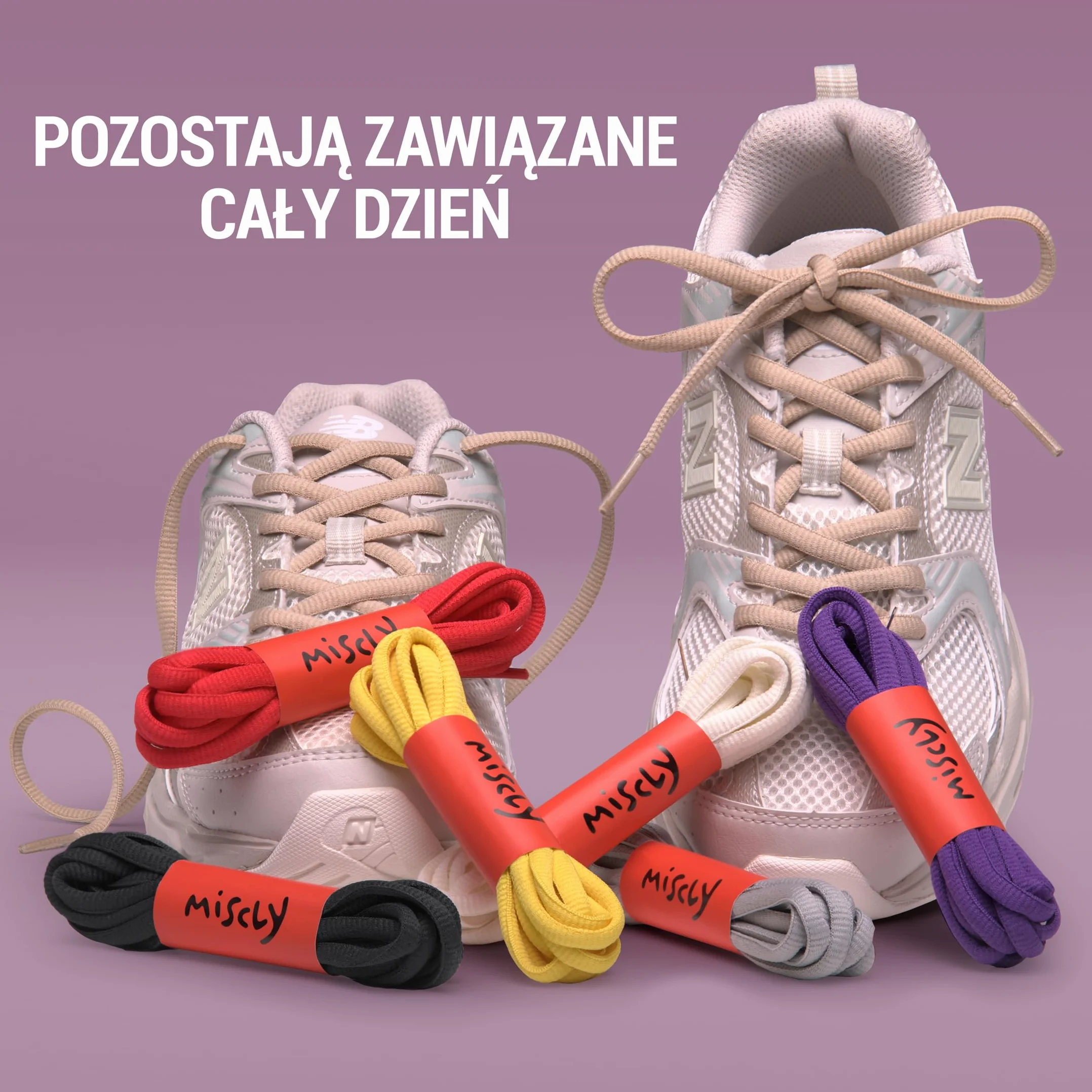 Miscly Sznurówki Owalne Sportowe - Dostępne w Wielu Długościach i Kolorach