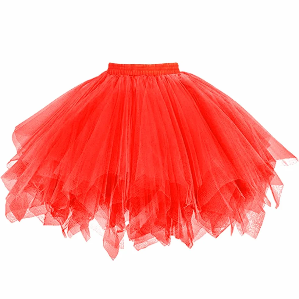 AUYAO 4-warstwowy Tutus dla kobiet, puszyste elastyczne spódnice, odpowiednie na maskaradę, Boże Narodzenie, upominki na imprezę halloweenową