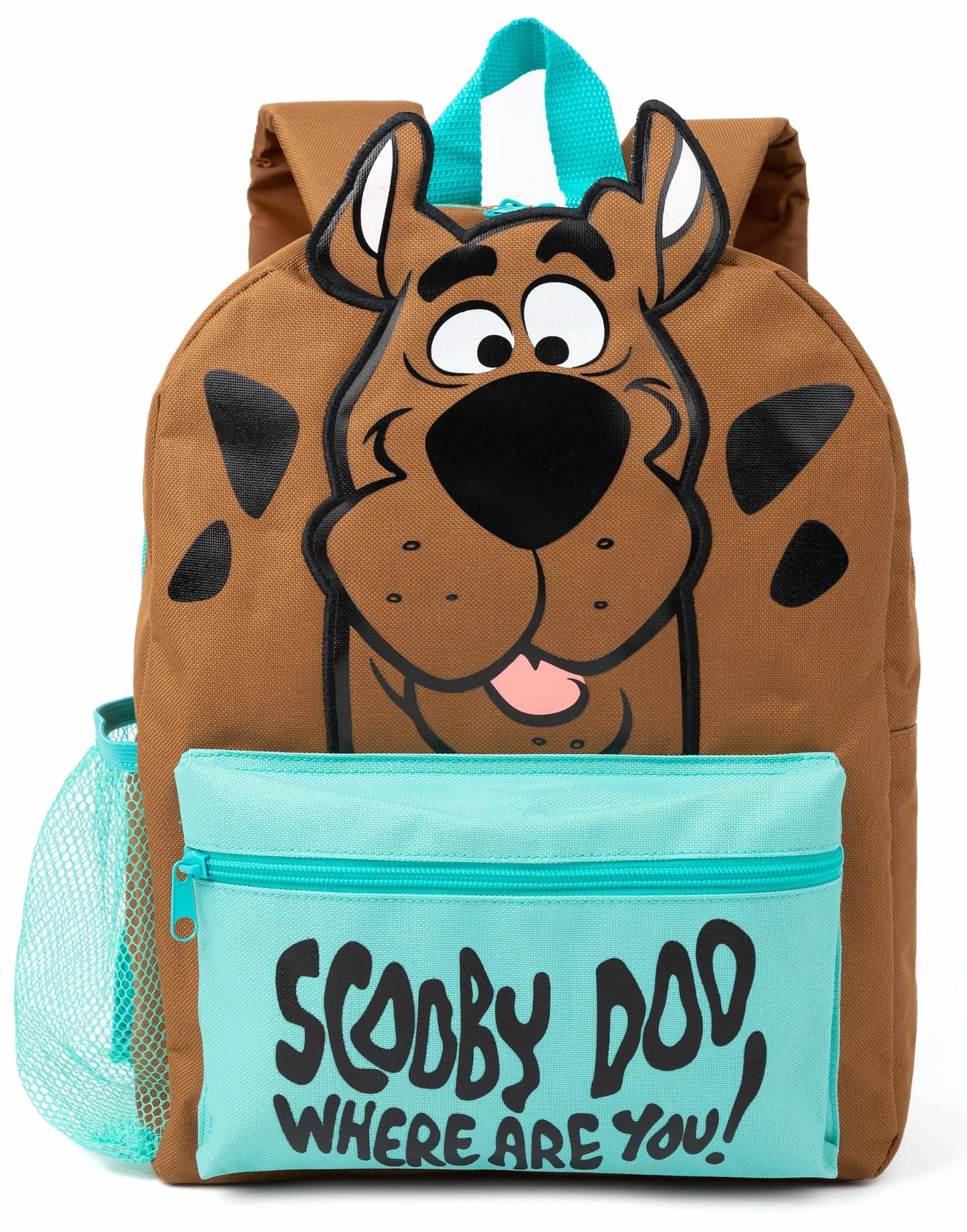 Scooby-Doo! 4-częściowy plecak dla dzieci | Dziewczyny Chłopcy Tajemnica Postać Anime 3D Plecak Uszy Torba na lunch Ołówek Etui i Butelka z Wodą | Prezenty na powrót do szkoły, Kolor: wielokolorow