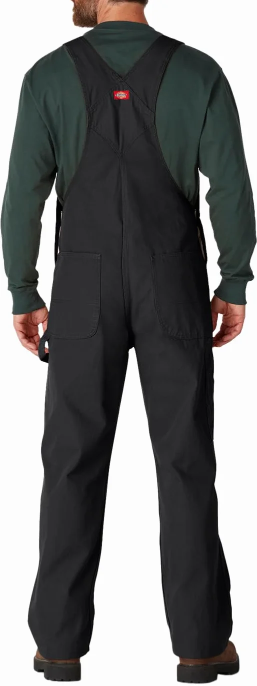 Dickies Męskie klasyczne kombinezony na szelkach, Płukany czarny, 26
