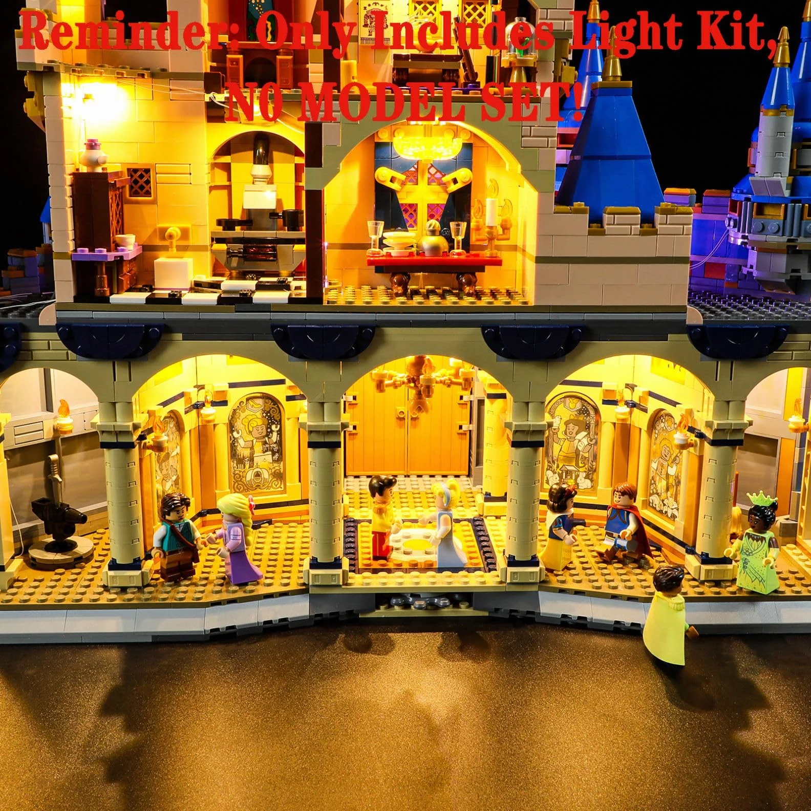 Zestaw oświetlenia LED kompatybilny z modelem 43222 Disney Castle Disney Building Blocks - zestaw modeli nie jest dołączony