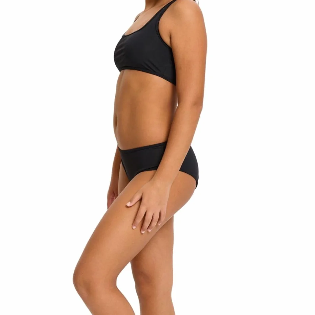 Modibodi Spodnie menstruacyjne dla nastolatek stroje kąpielowe czarne majtki bikini - bielizna menstruacyjna -lekkie umiarkowane