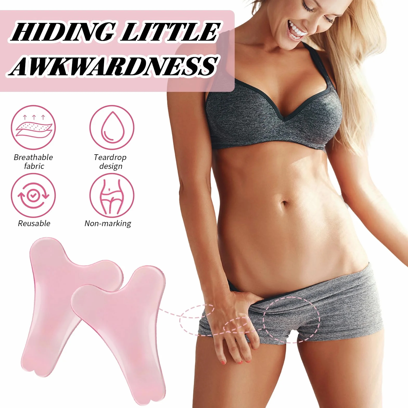 3-pak korektorów Camel Toe, wielokrotnego użytku, samoprzylepne wkładki Camel Toe, odpowiednie do damskich rajstop, strojów kąpielowych, wodoodpornych wkładek, strojów kąpielowych, spodni do jogi