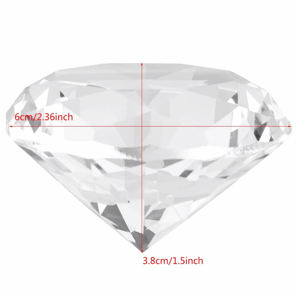 Kamień z syntetycznego diamentu o średnicy 60 mm, okrągły diament cięty maszynowo, duża biżuteria ze sztucznego kryształu z przezroczystego szkła Rhinestone