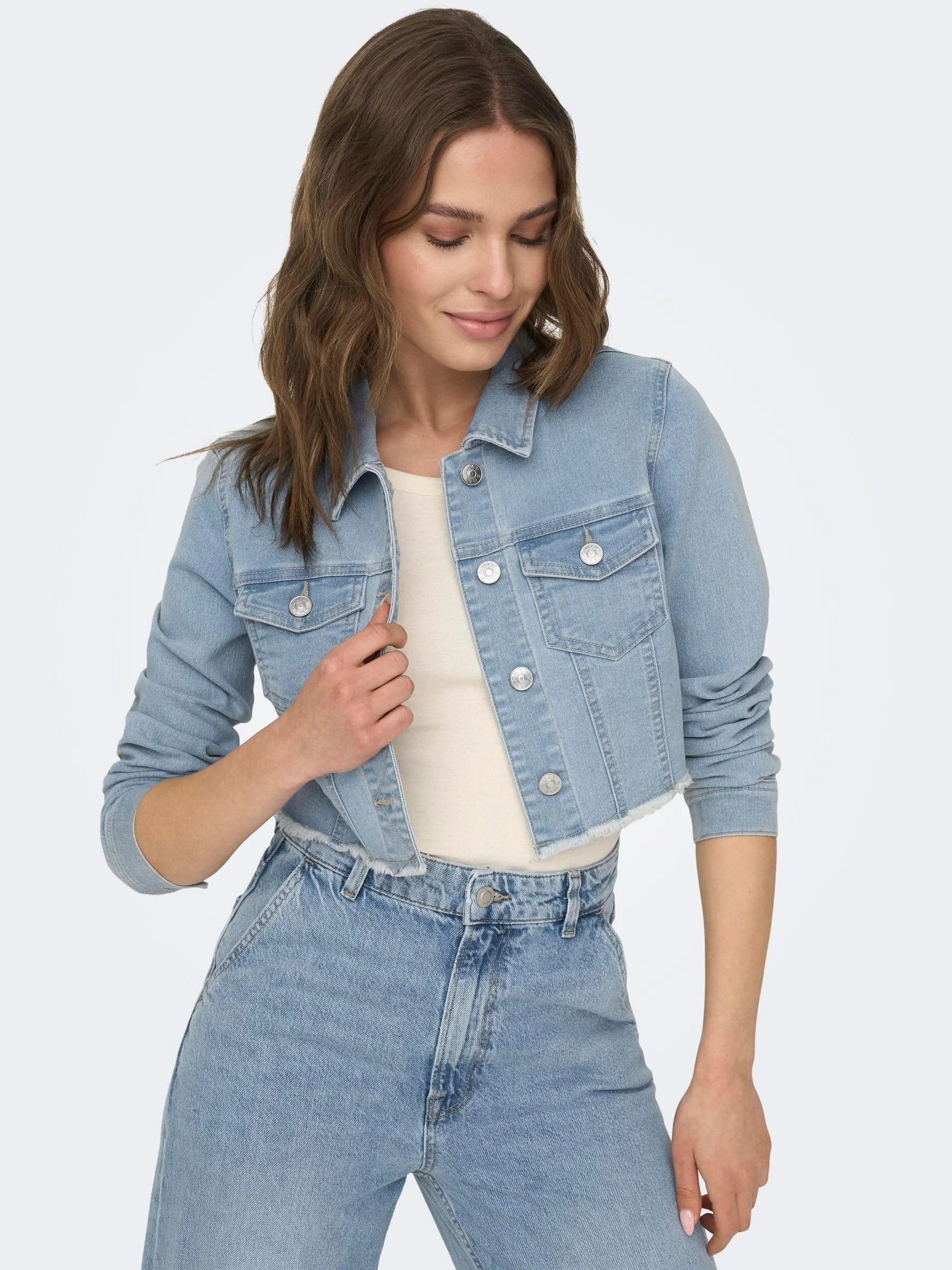 ONLY Kobieta Kurtka Jeansowa z D³ugim Rêkawem Ocieplana Kurtka z D¿insu Vintage z Elastanem ONLWONDER