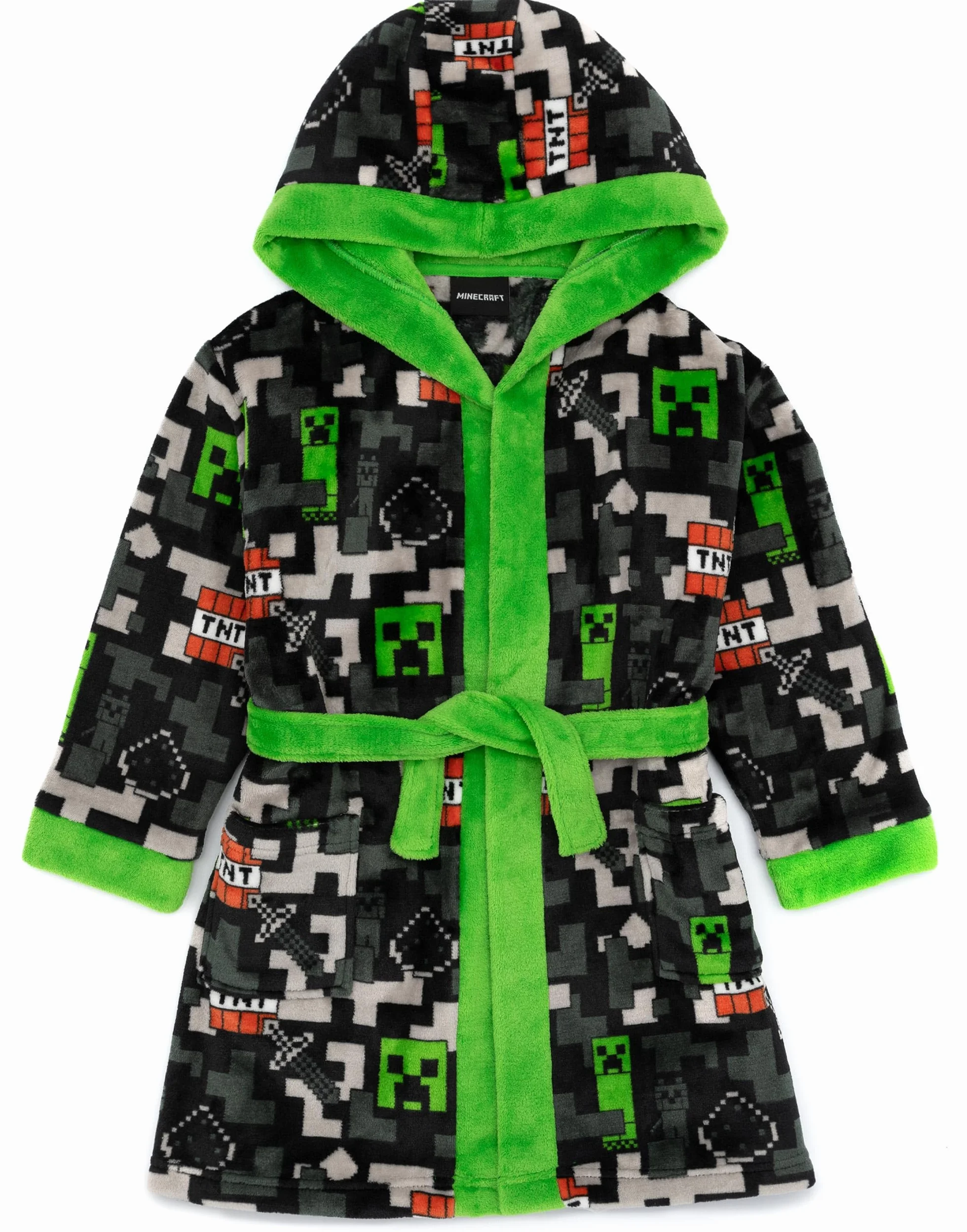 Minecraft Sukienka dla dzieci, dziewczynek, chłopców, Creeper TNT Game PJS, szlafrok kąpielowy