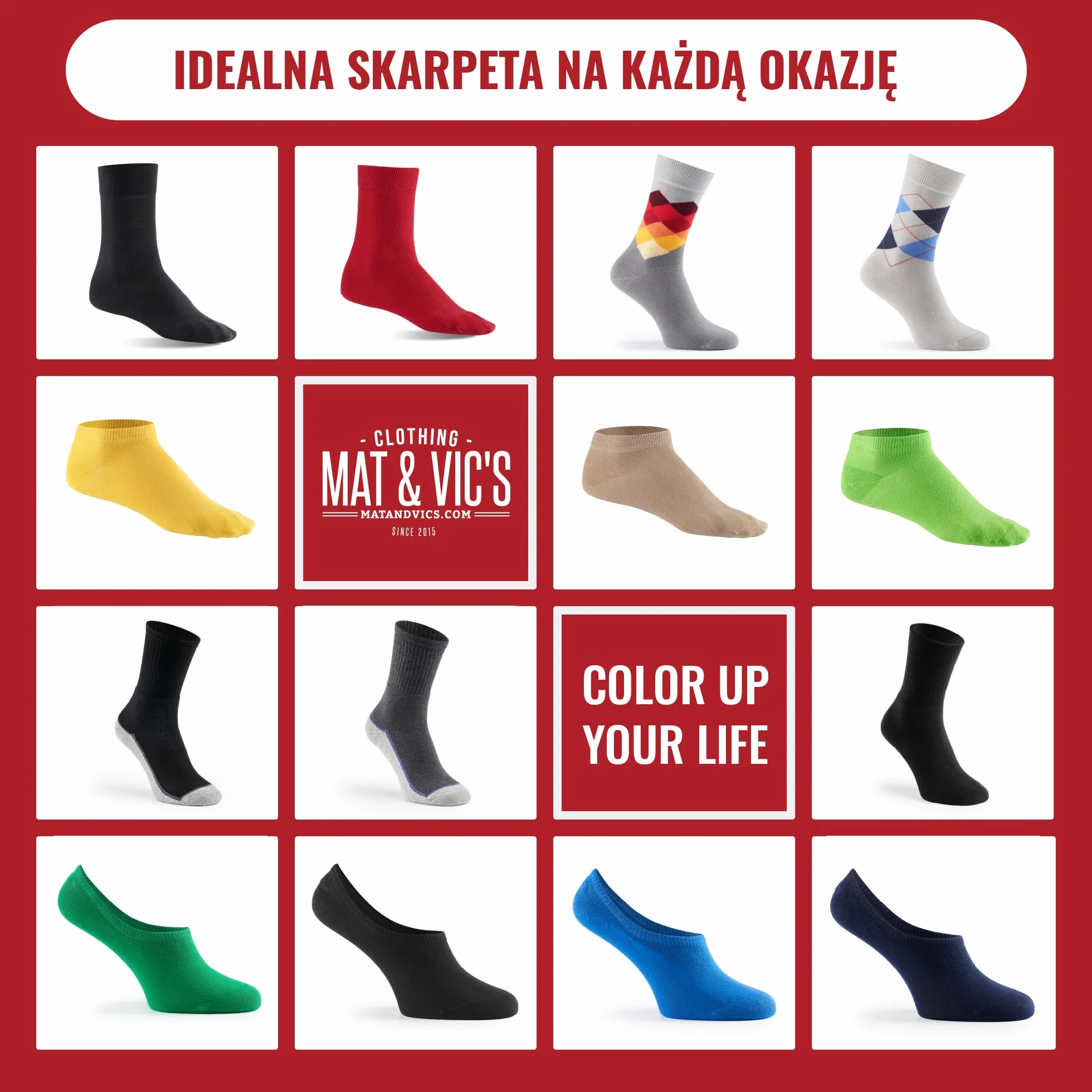 10 par Niewidzialne Skarpety męskie i damskie Mat & Vic's Duże Premium, wysokiej jakości silikonowa podkładka zapobiegająca ślizganiu - Sneaker Invisible Socks
