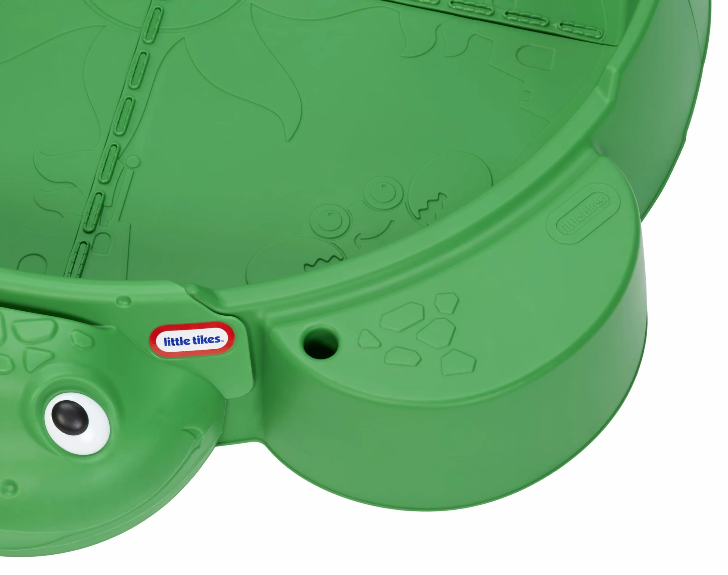 Little Tikes Turtle Sandbox- Zielona Piaskownica z 4 Wyprofilowanymi Siedziskami, Miejscem na Parasol i Zdejmowaną Pokrywą, dla Chłopców i Dziewczynek w Wieku 1-6 Lat