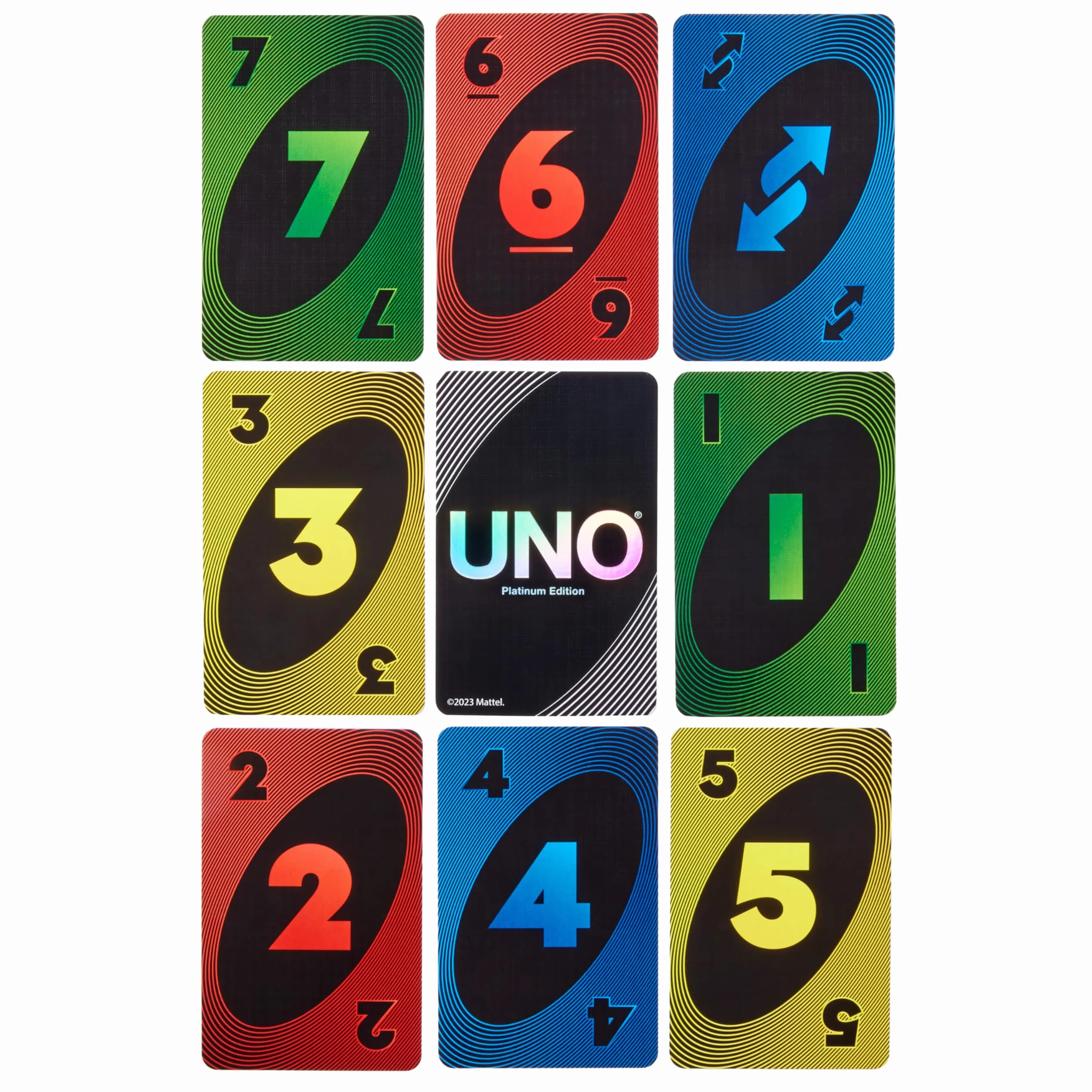 Mattel Games UNO Platinum Edition gra karciana na wieczory filmowe i rodzinne, wieczory z grami, kemping i imprezy, karty kolekcjonerskie premium, HPY61