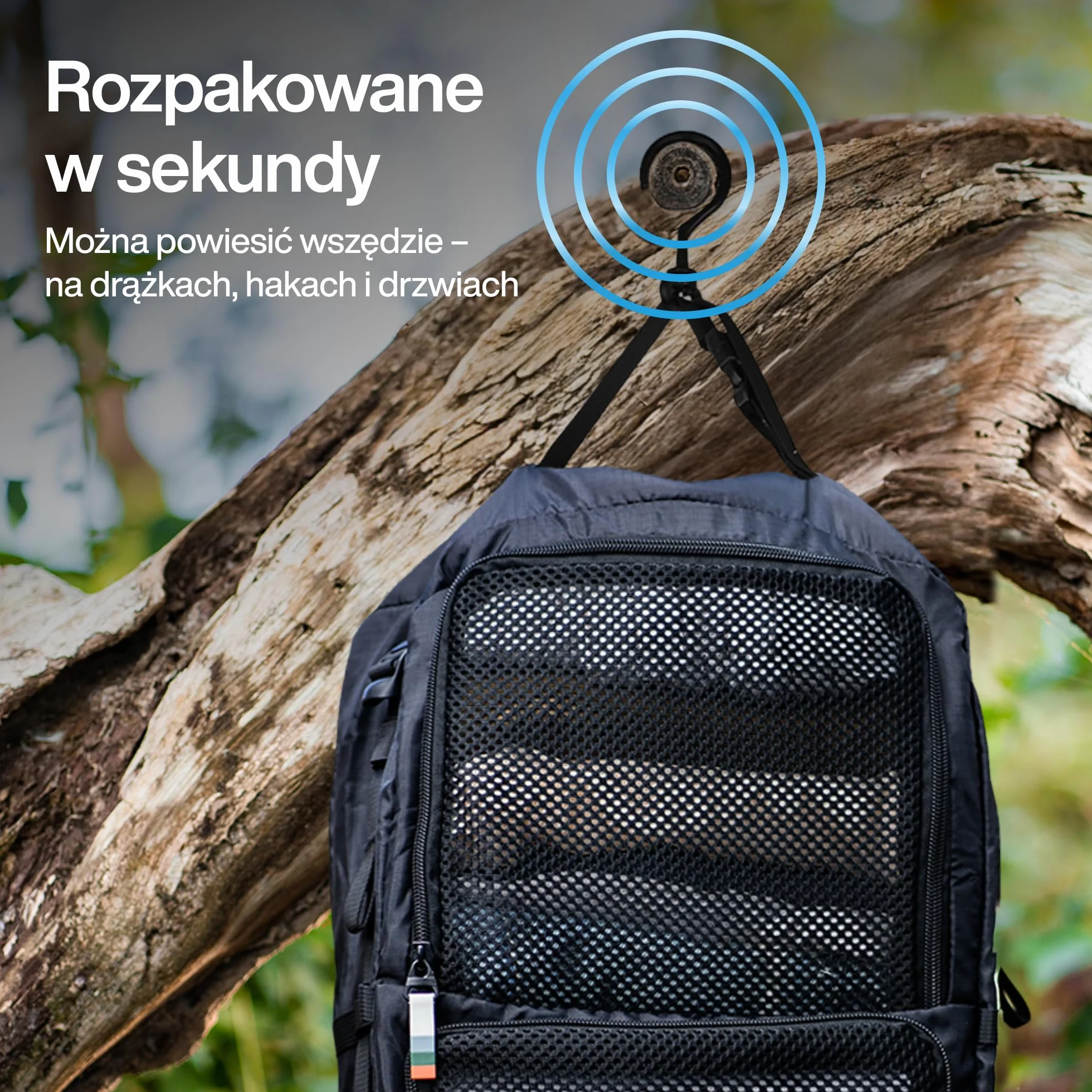 TRAVEL DUDE Wiszący organizer kompresyjny do walizki, zestaw kostek kompresyjnych z haczykiem, oszczędność miejsca, ultralekki organizer podróżny na ubrania do plecaka lub bagażu podręcznego (Czarnym)