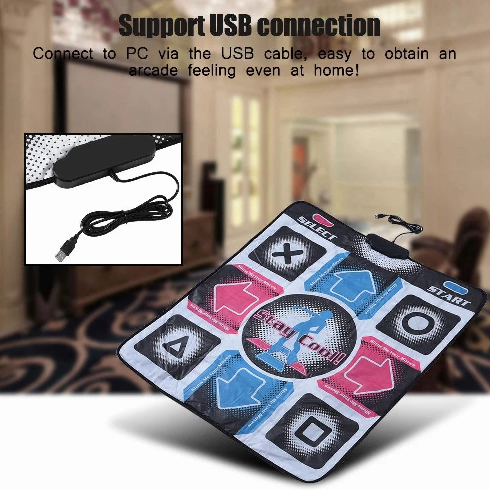 Yosoo Health Gear Mata do tańca do komputera, kontrolera tańczącego z kablem USB, wielofunkcyjna, antypoślizgowa mata do tańca, USB