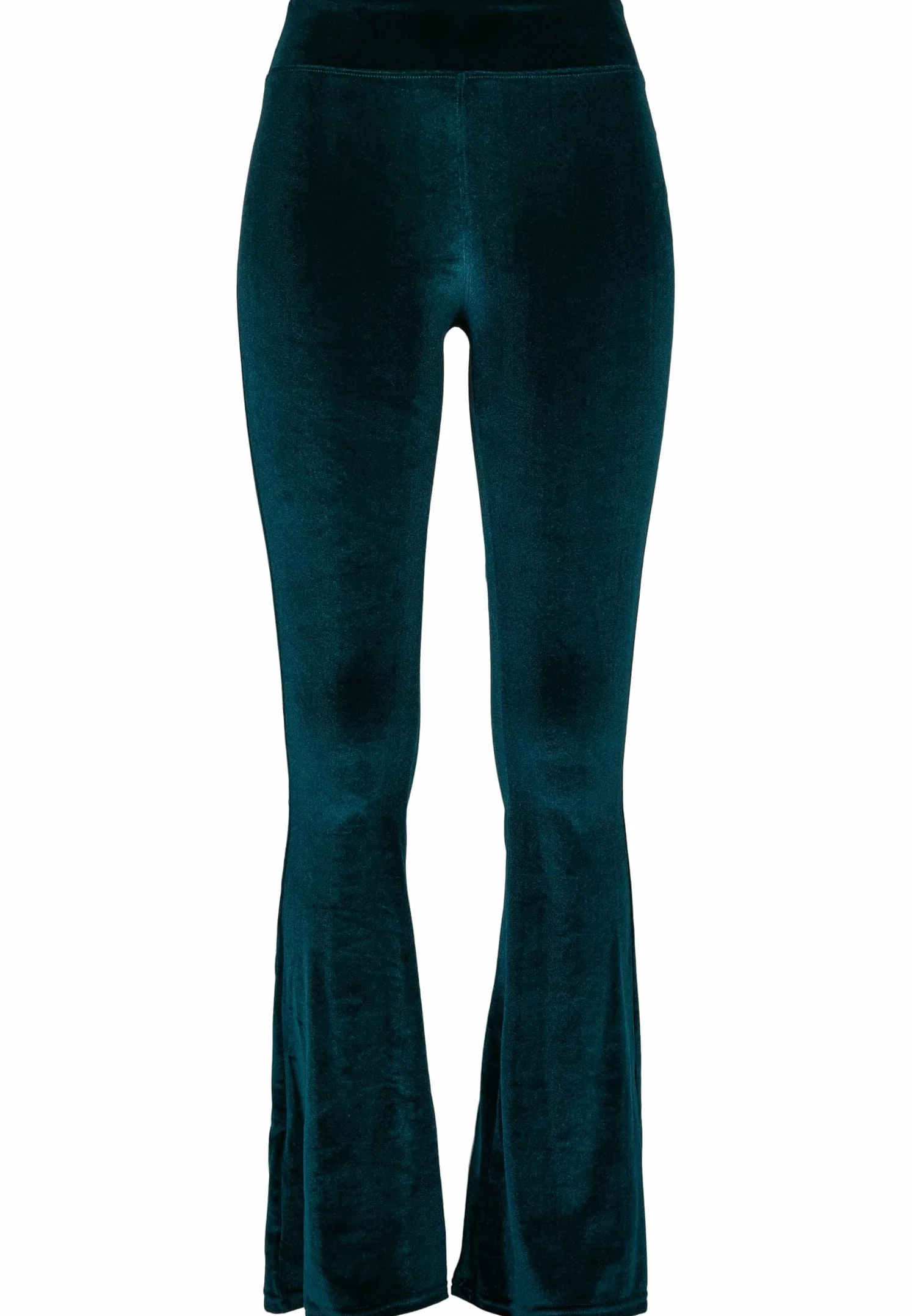 Urban Classics Damskie Legginsy Z Wysokim Stanem Velvet Boot Cut - Leginsy Kobiety