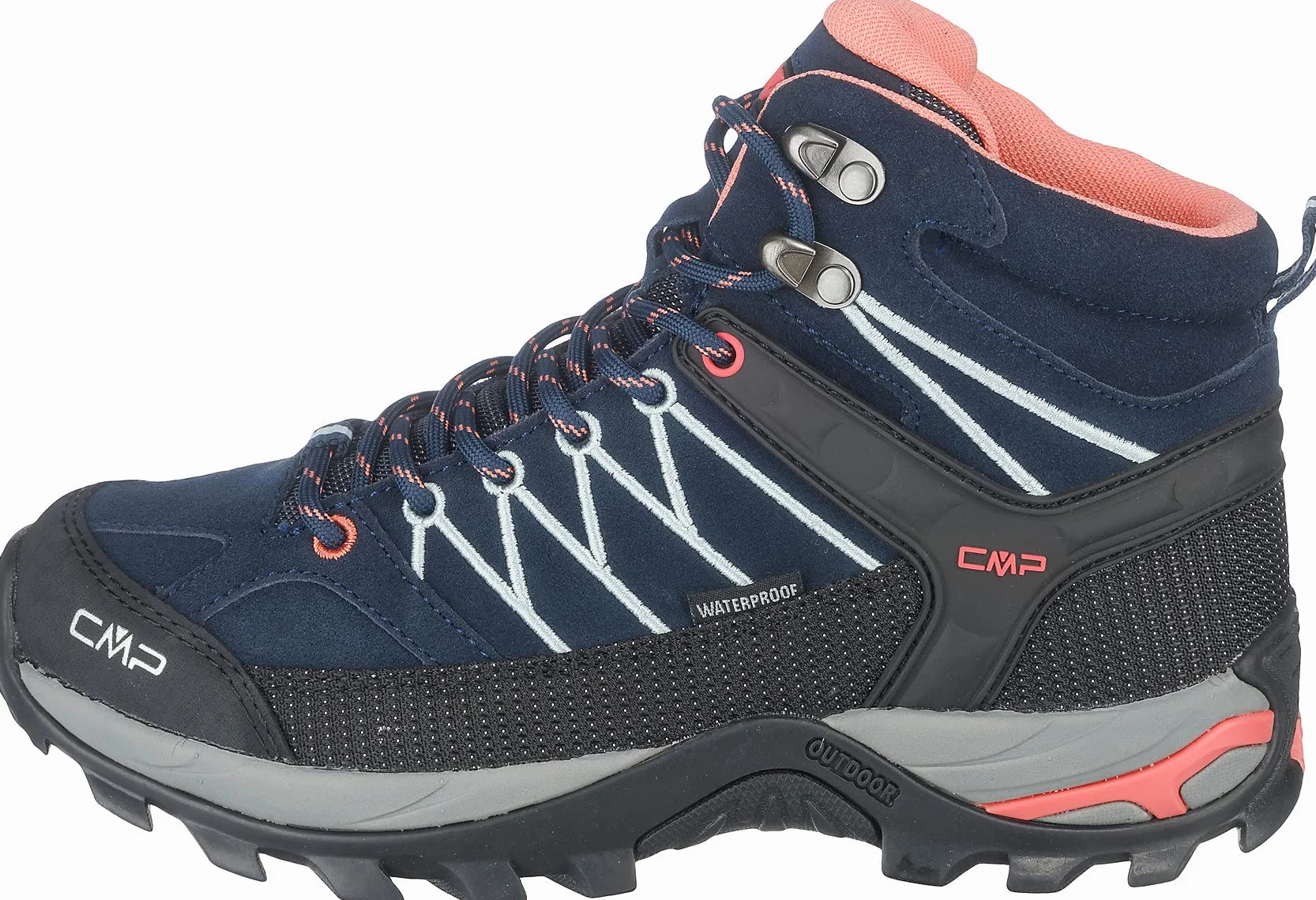 CMP Kobiety Rigel Mid Wmn Trekking Shoe Wp półbuty trekkingowe, B.BLUE-GIADA-PEACH, 40 EU