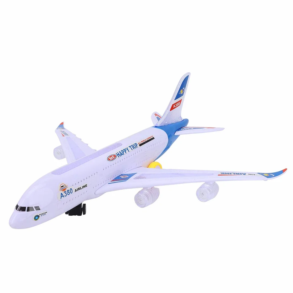 ZJchao Duży model samolotu elektrycznego A380 z dźwiękiem i światłem, zabawka dla dzieci do zabawy (model samolotu)