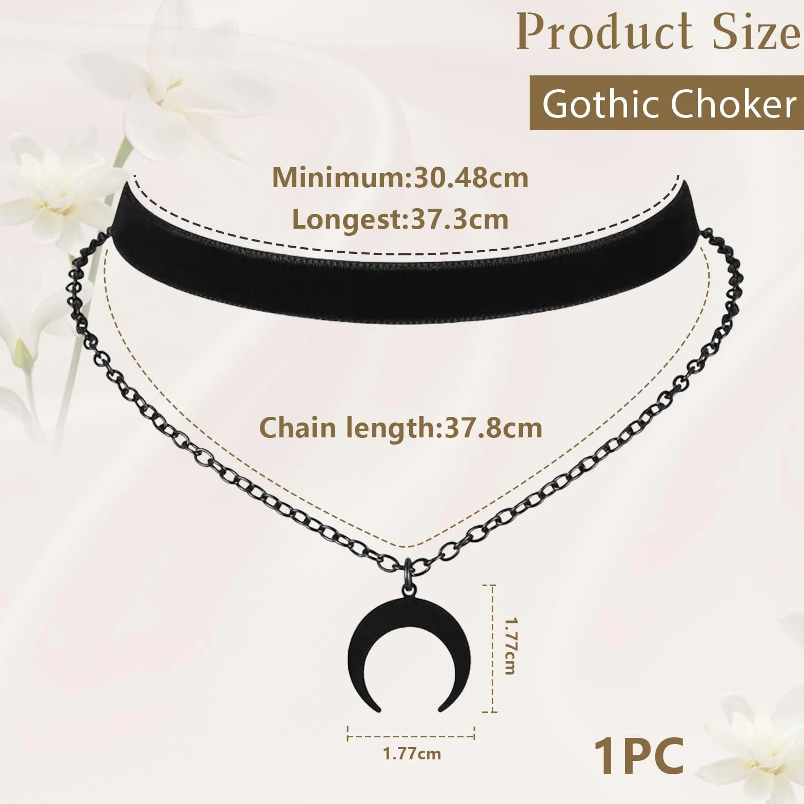 Kotkiddy Gotycki naszyjnik choker, dla kobiet, czarny aksamitny naszyjnik, naszyjnik warstwowy, biżuteria gotycka dla kobiet