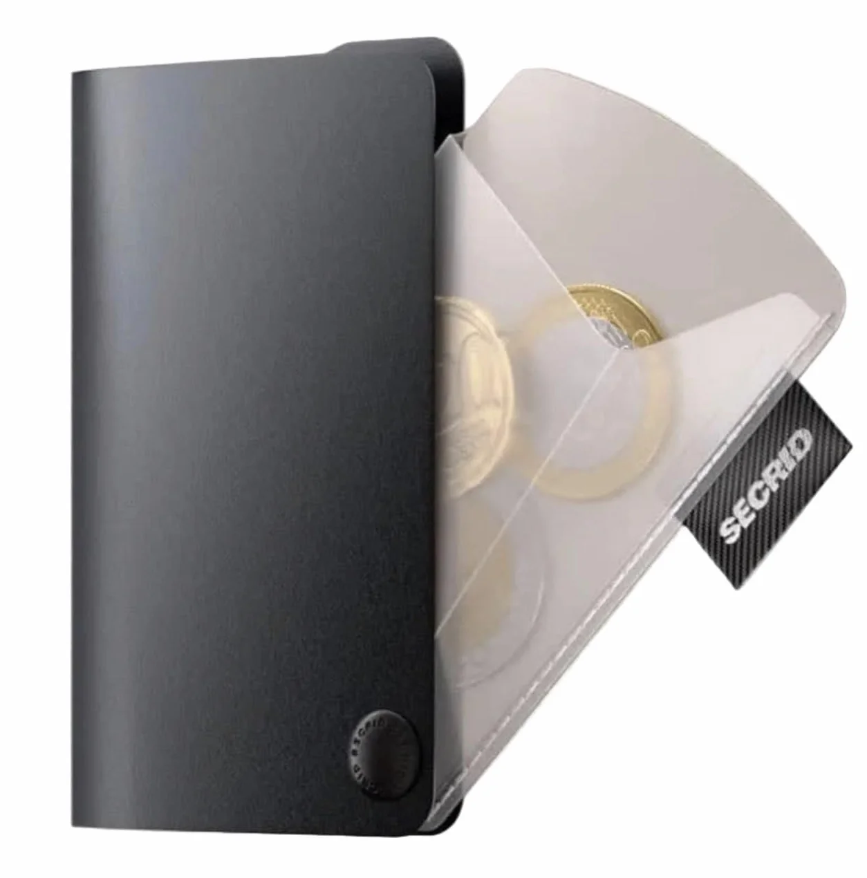 Secrid Coinpocket przezroczysta przegródka na monety z polipropylenu, kompatybilna z SlimWallet, mini portfel, podwójny portfel i portfel na taśmę, przezroczysta ACO